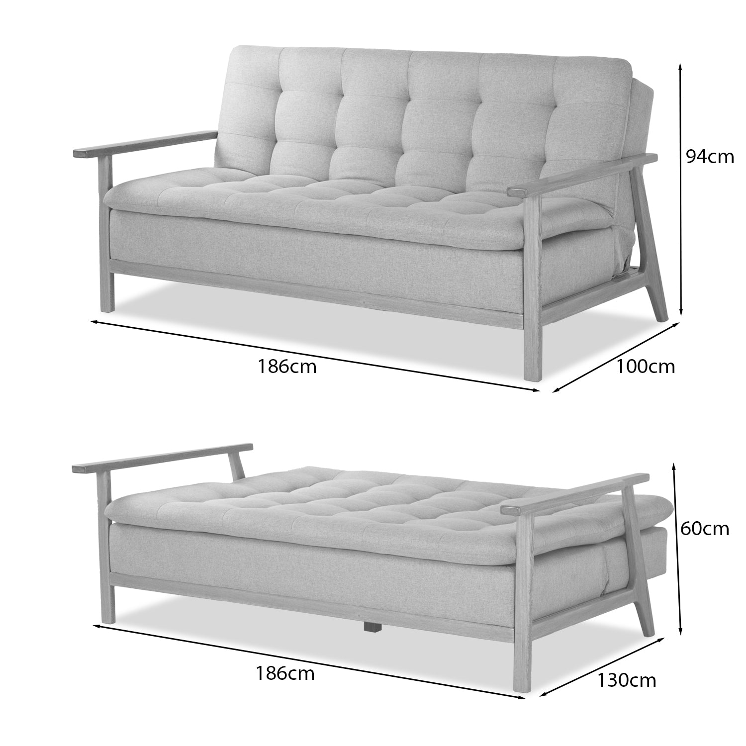 Sofá Cama Bahía Vitore Marfil, Off White