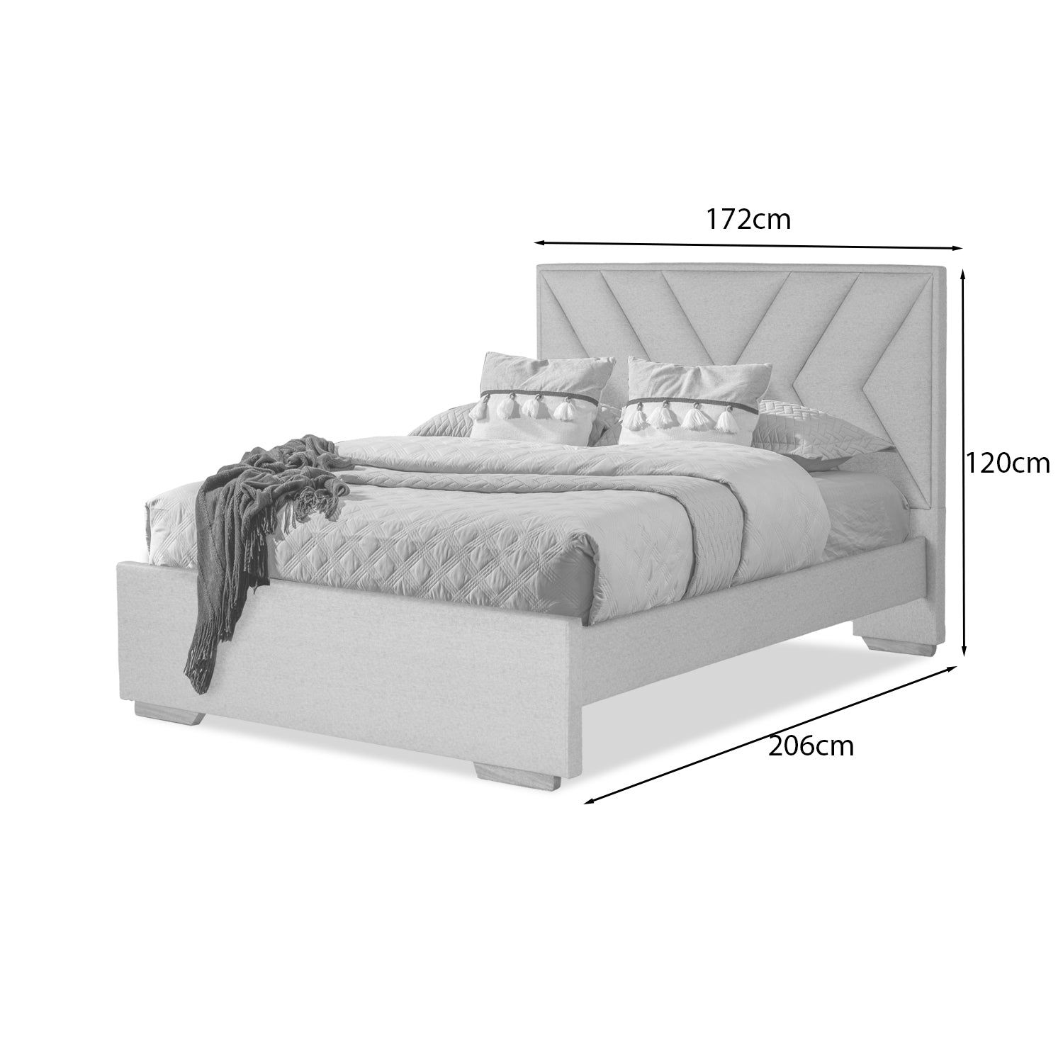 Cama Queen Vallarta Eurolino Taupe
