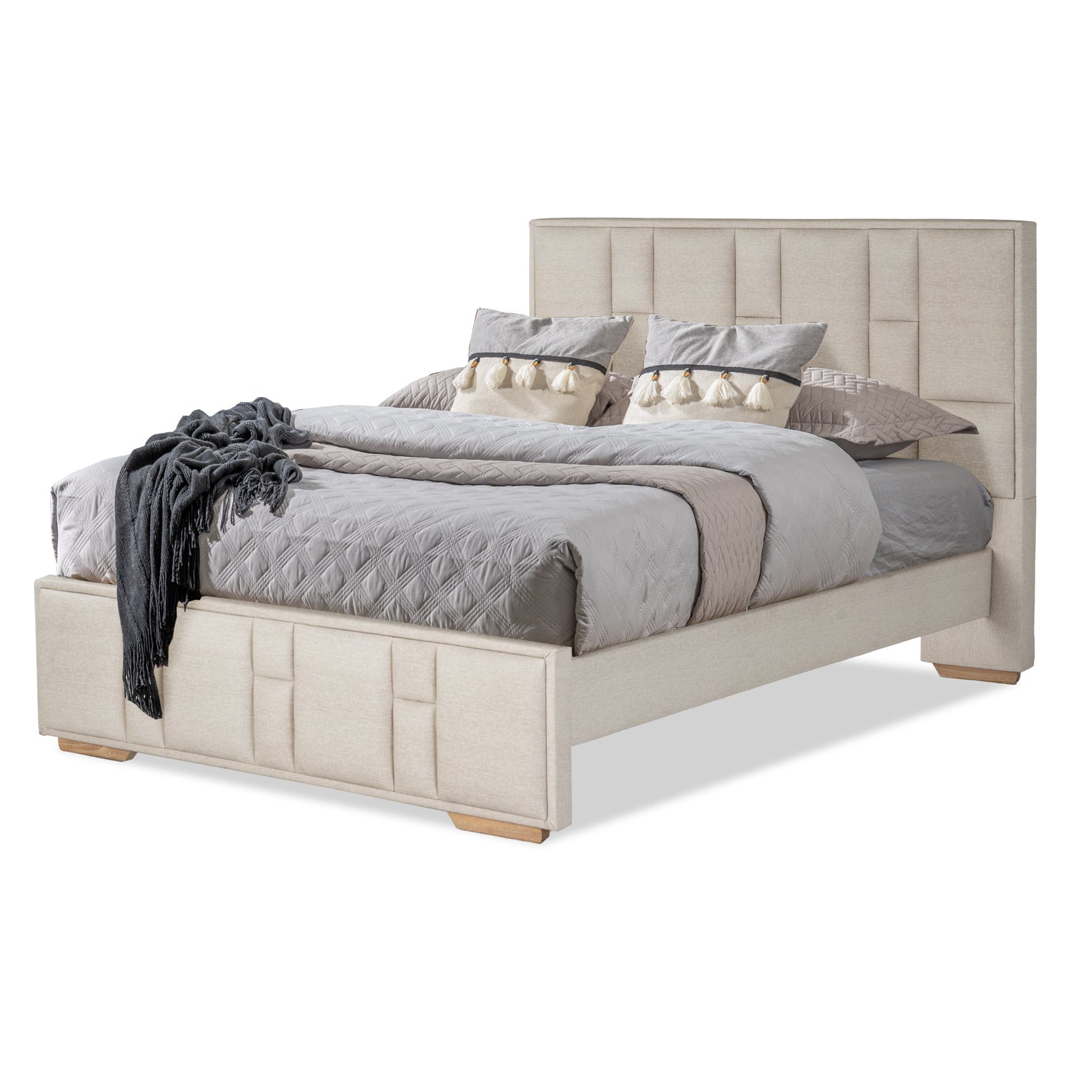 Cama Doble Thymon Eurolino Taupe