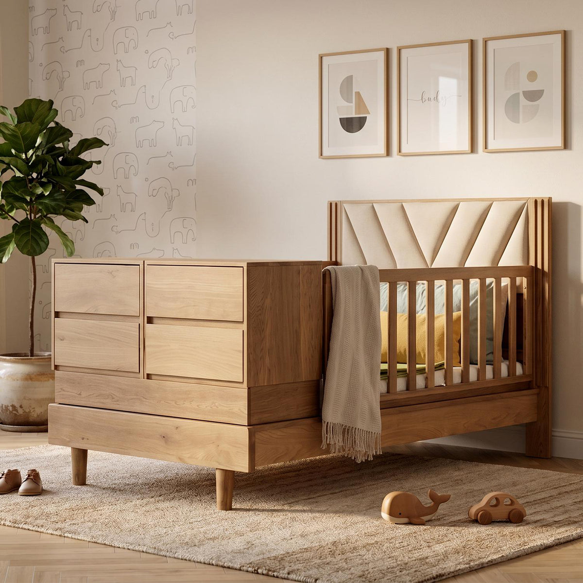 Cama Cuna 1.00 Artemisa Marfil, Natural