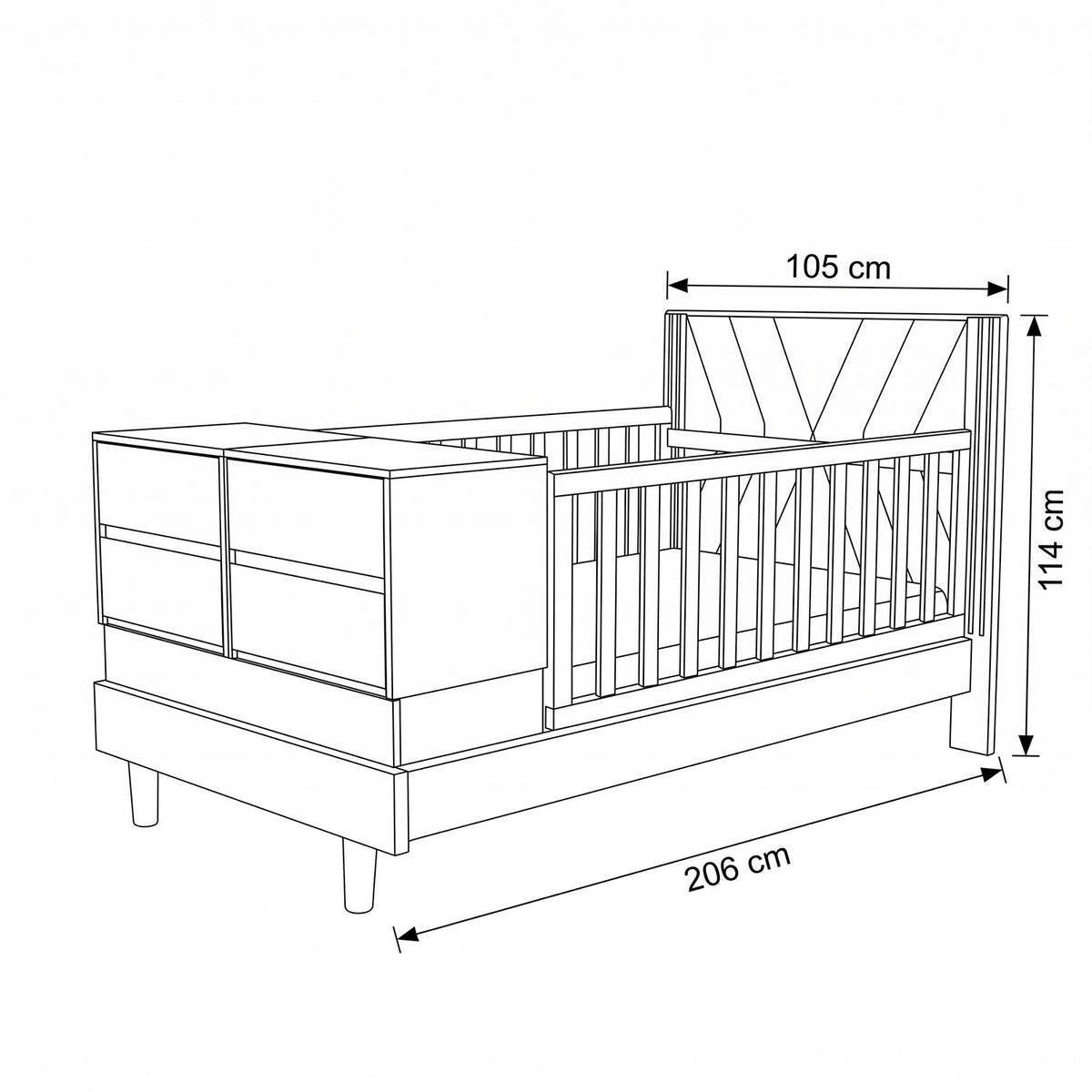 Cama Cuna 1.00 Artemisa Marfil, Natural
