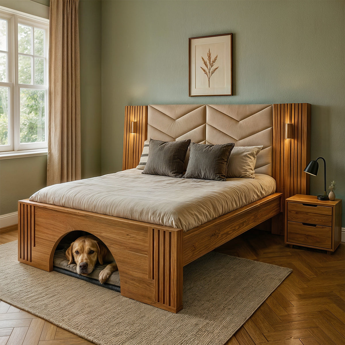 Cama Queen Gael Marfil, Natural