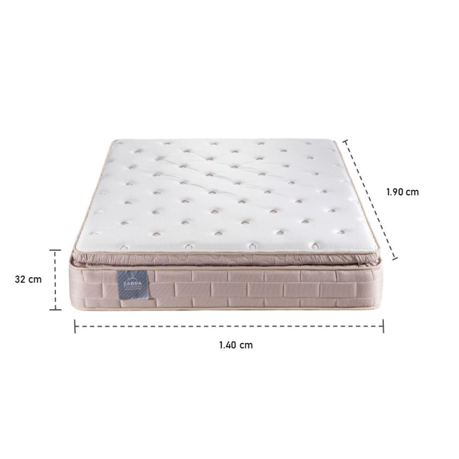 Colchón Doble Aurora Pillow Top + Gratis Cama Beige + 2 Almohadas