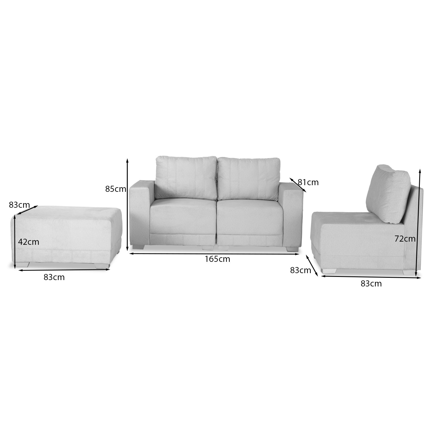 Juego De Sala Andora Velvet Suprema Sand, Champaña 240