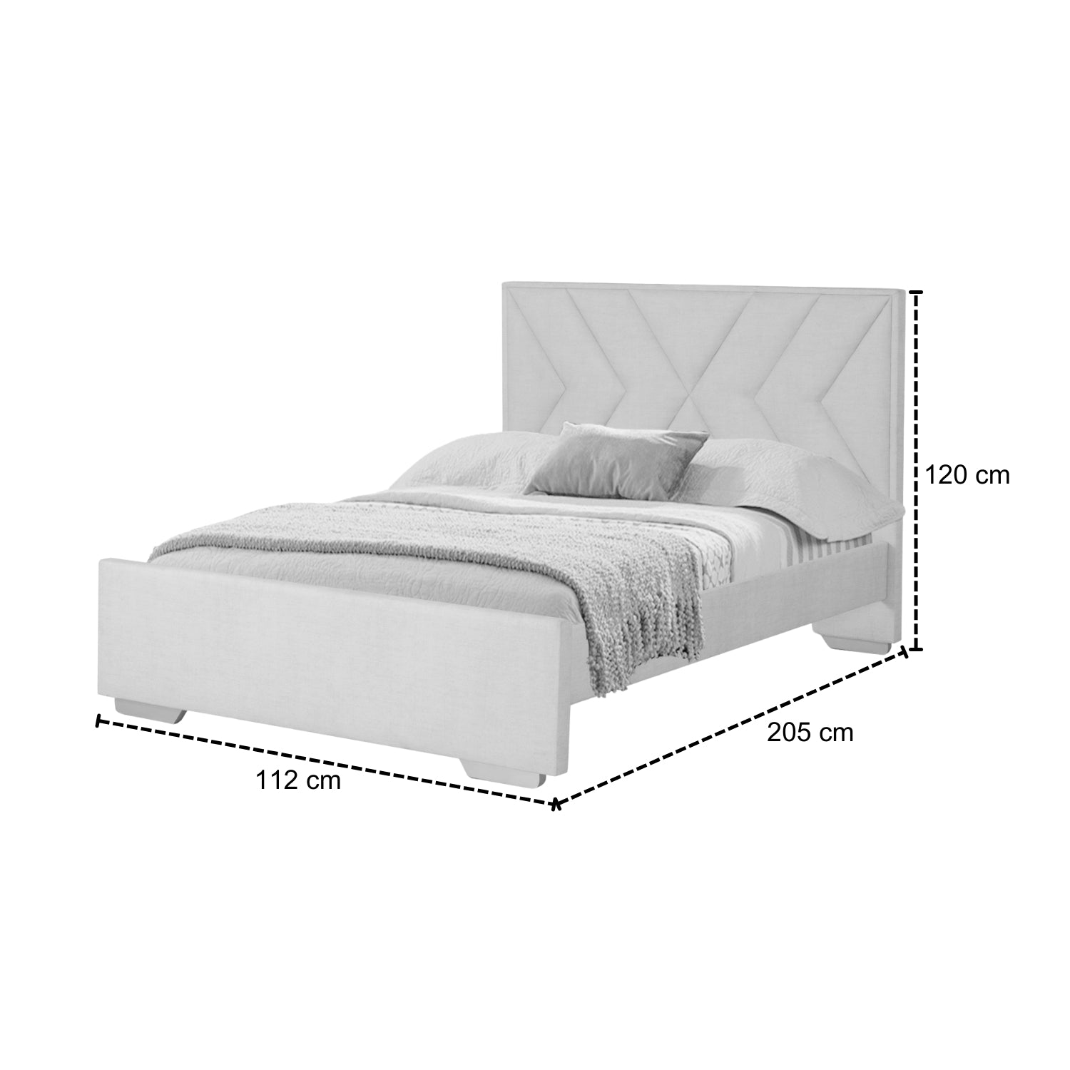 Cama 1.00 Vallarta Eurolino Gris, Natural