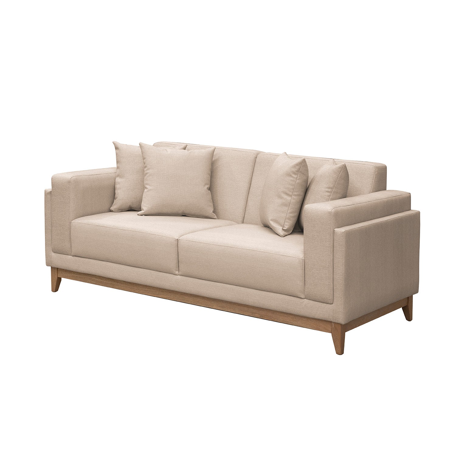 Sofá 2 Puestos Denise Eurolino Marbella Beige, Natural