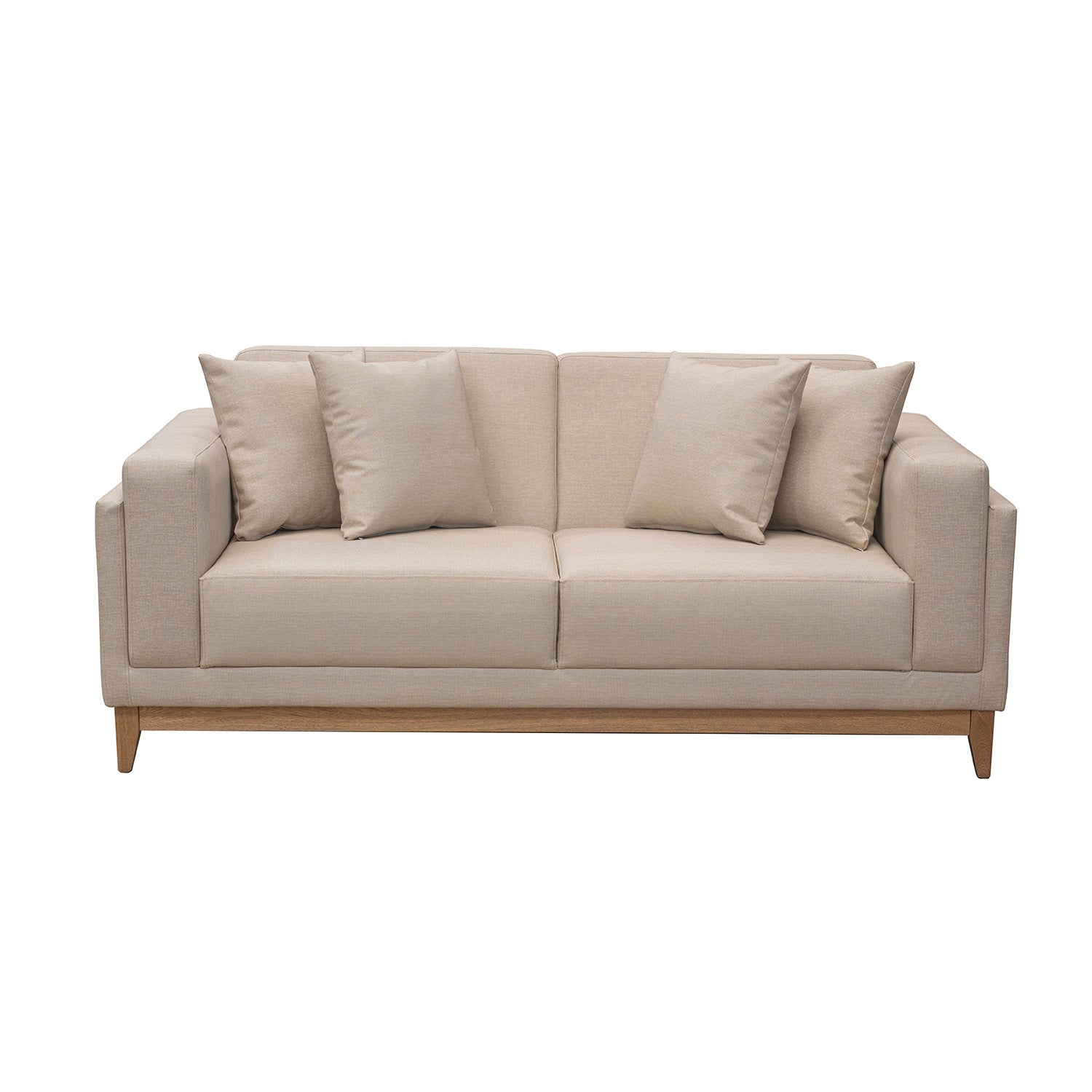 Sofá 2 Puestos Denise Eurolino Marbella Beige, Natural