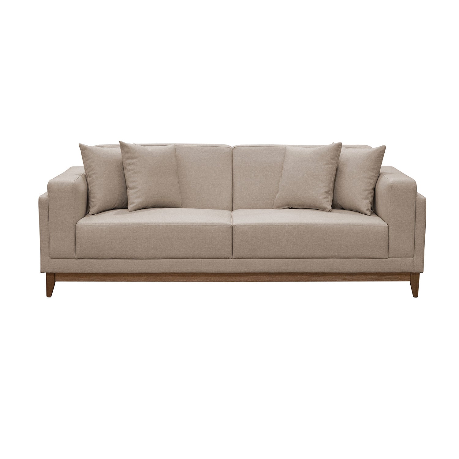 Sofá 3 Puestos Denise Eurolino Marbella Beige, Natural