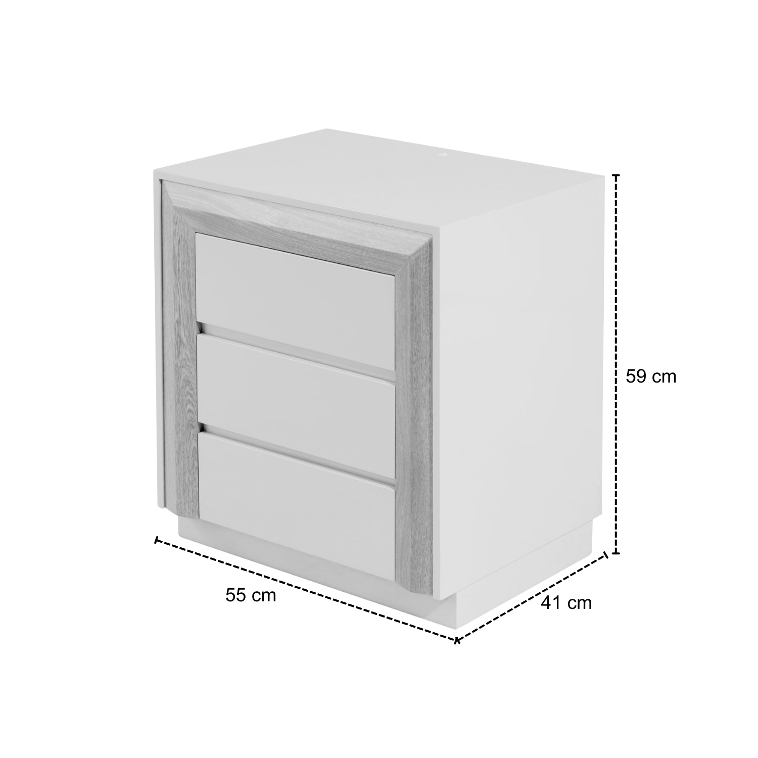 Mesa de Noche Barret Natural, Off White