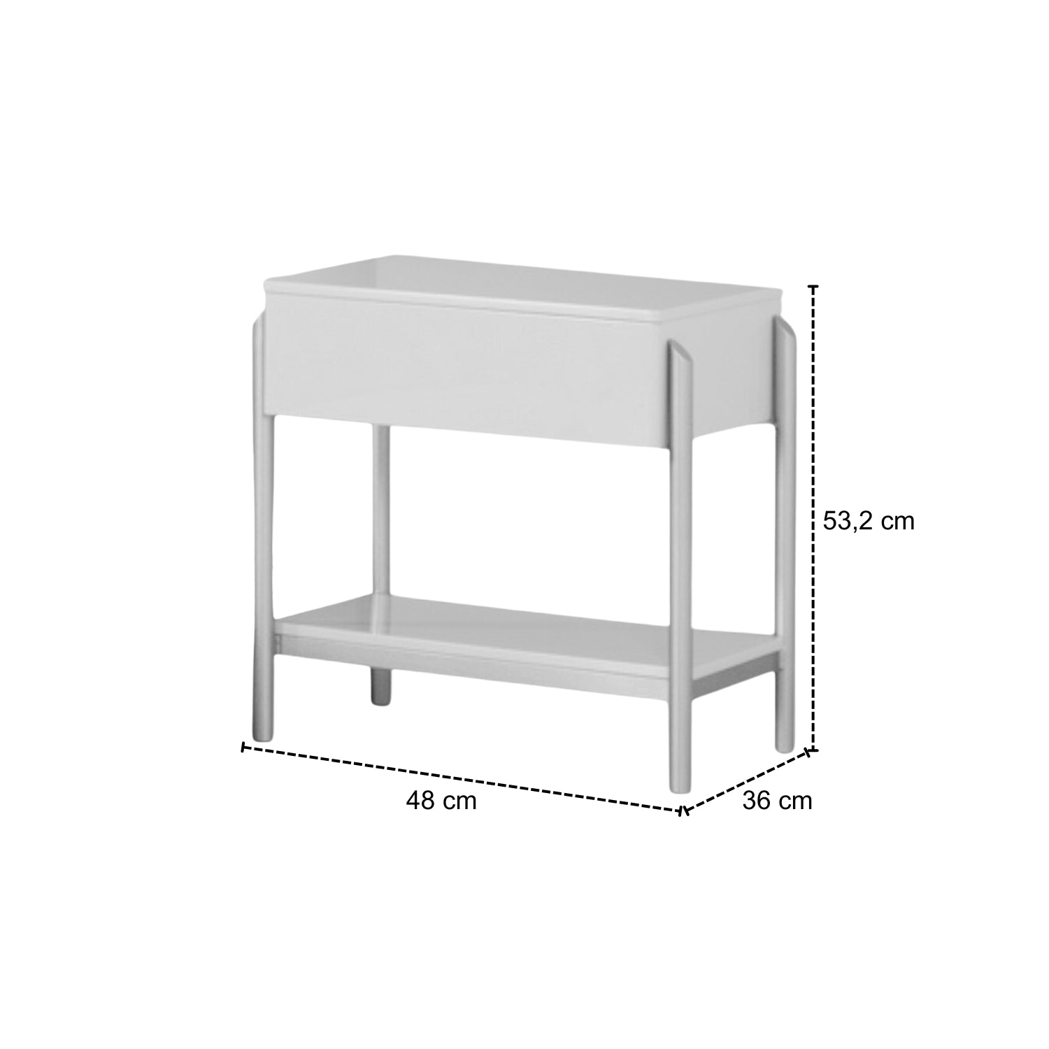 Mesa de Noche Lyon Champaña, Off White