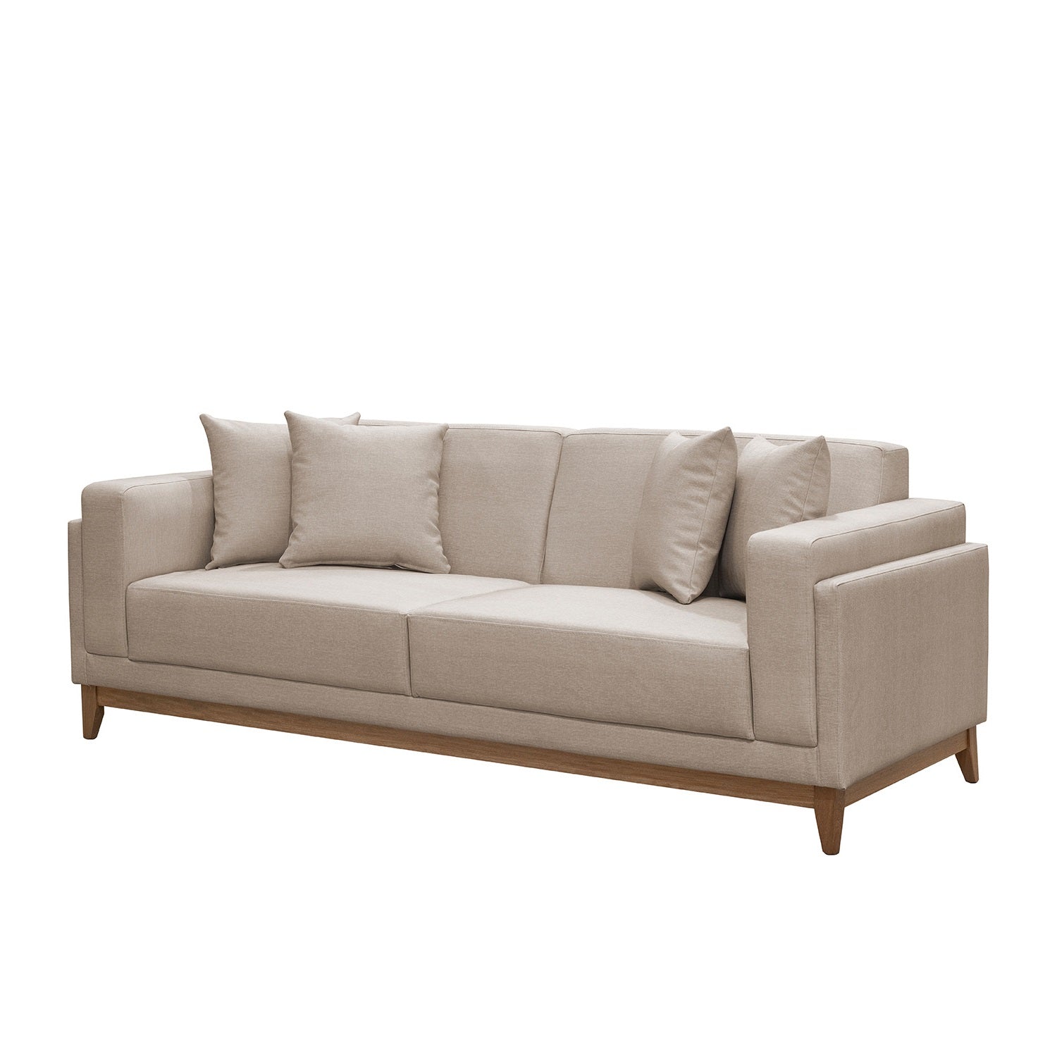 Sofá 3 Puestos Denise Eurolino Marbella Beige, Natural