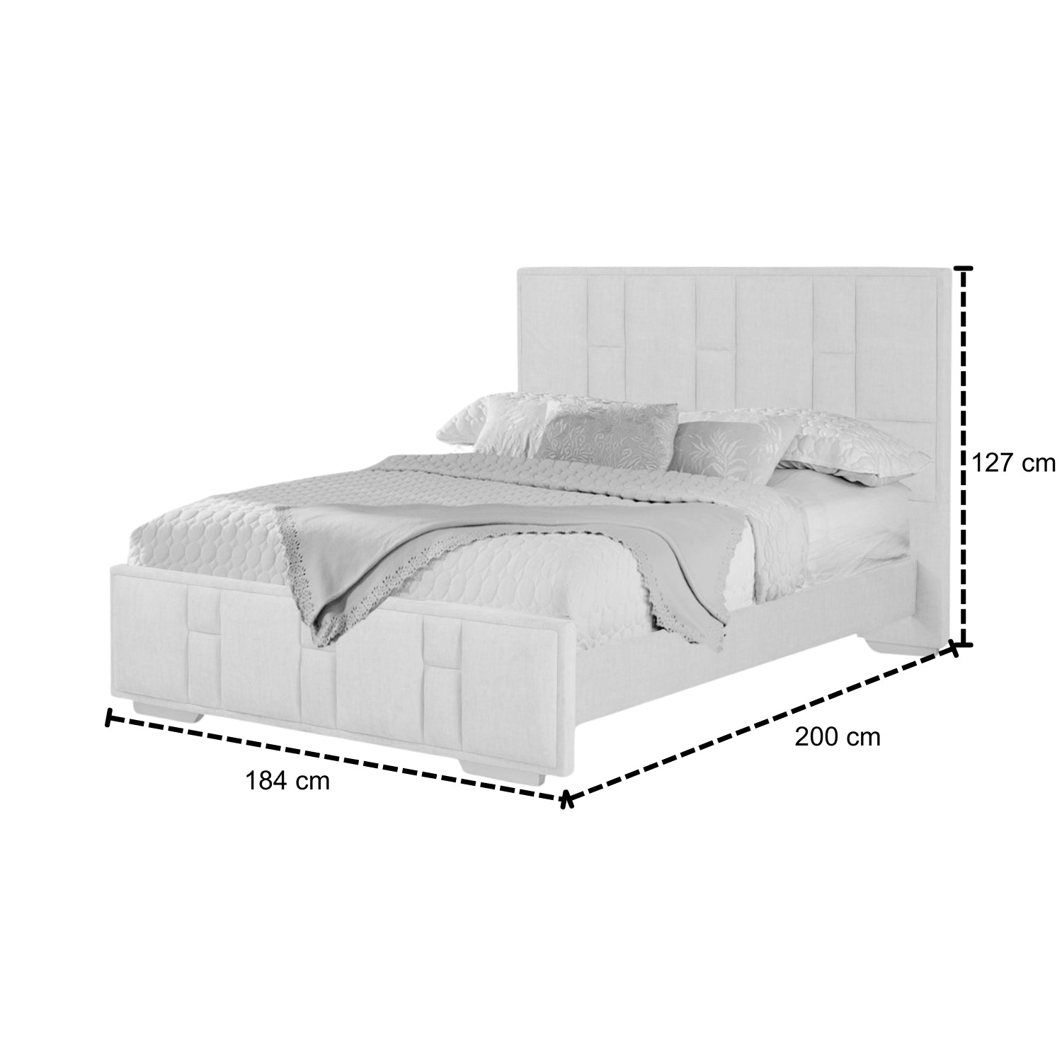 Cama Queen Thymon Gris, Champaña