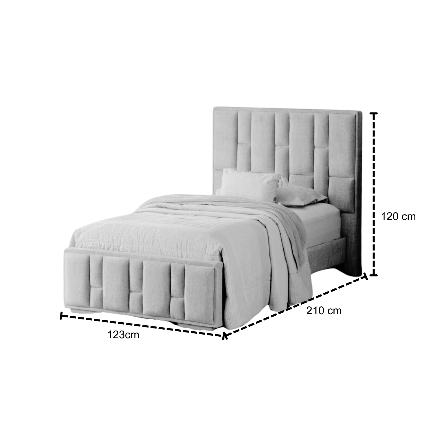 Cama 1.00 Thymon Gris, Champaña
