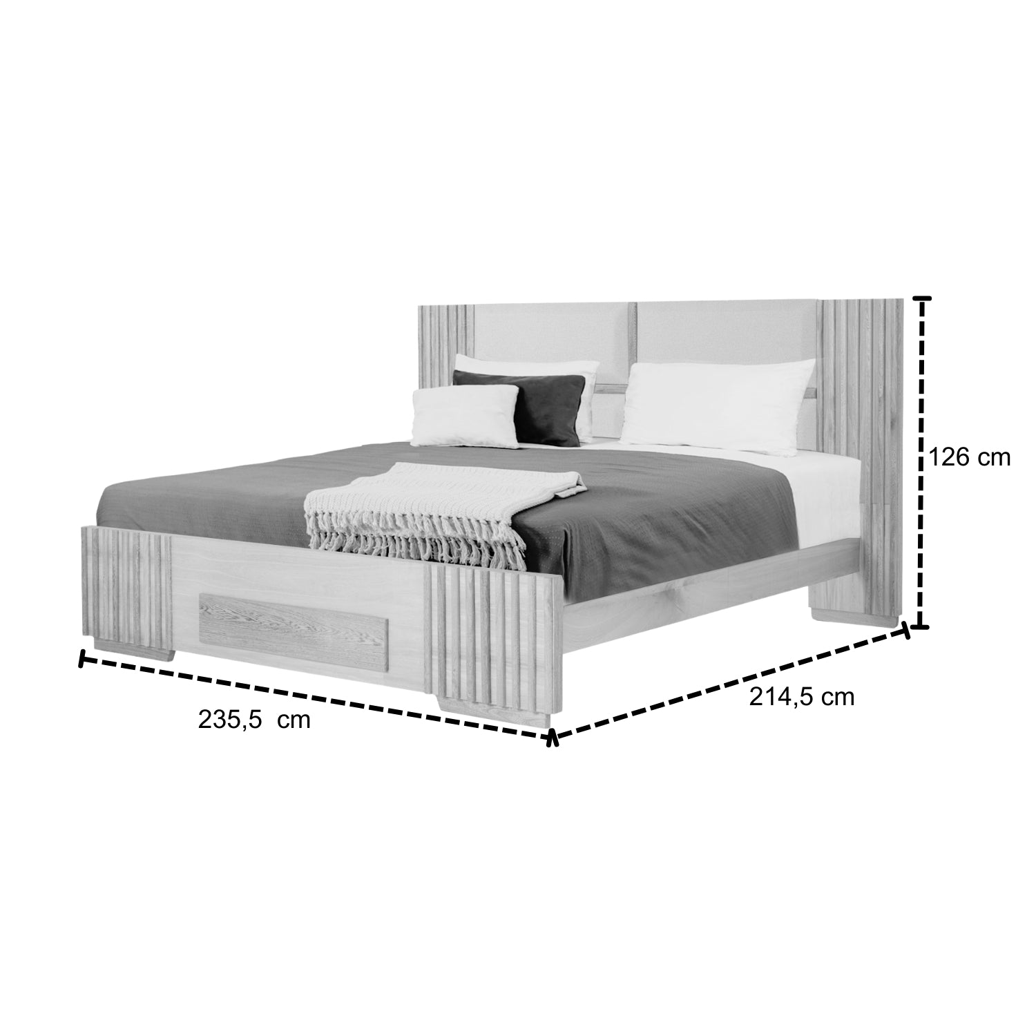 Cama King Texas Eurolino Beige, Natural