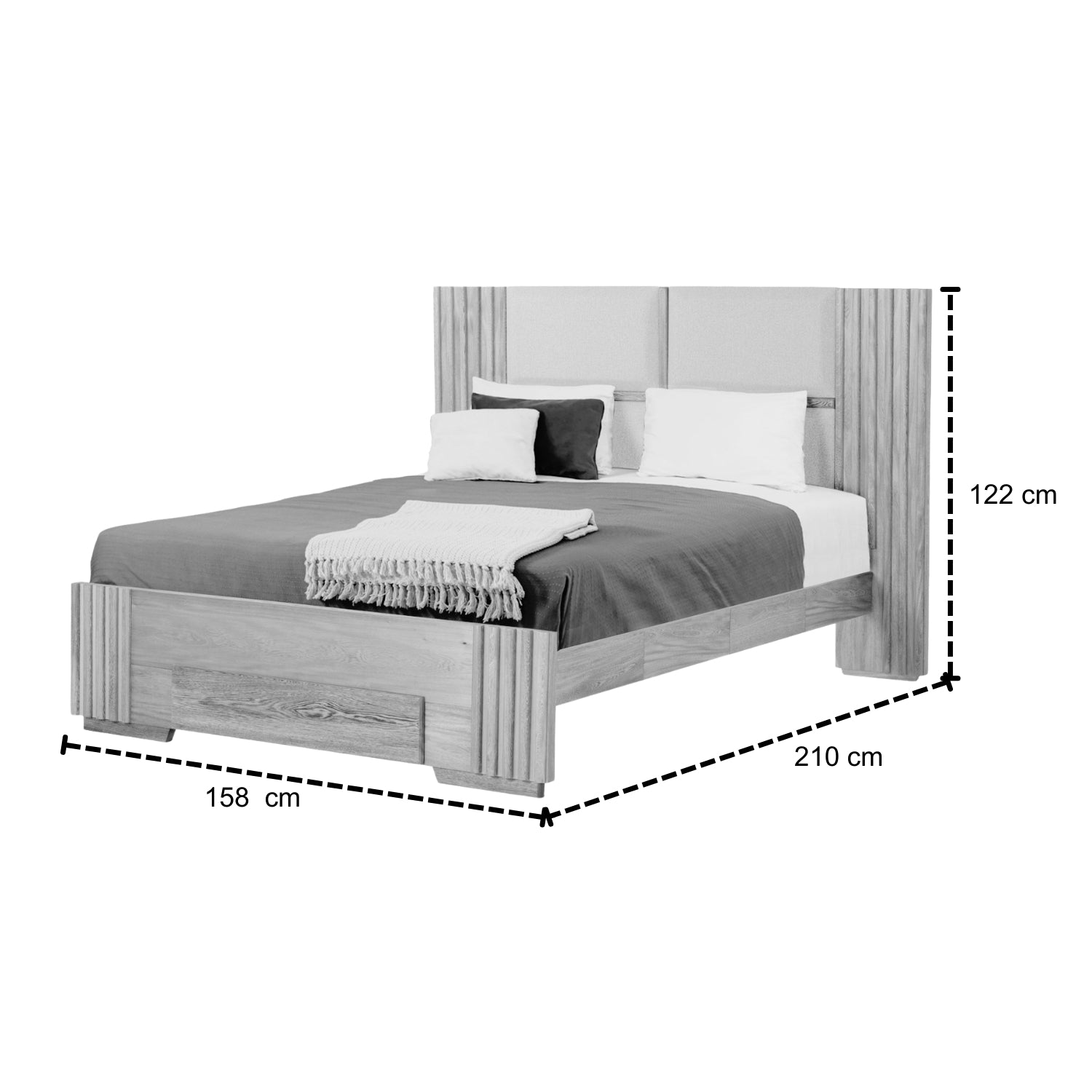 Cama Semi Doble Texas Beige, Natural
