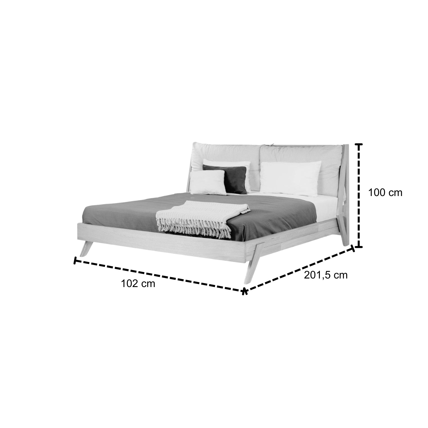 Cama 1.00 Alky Crudo, Natural