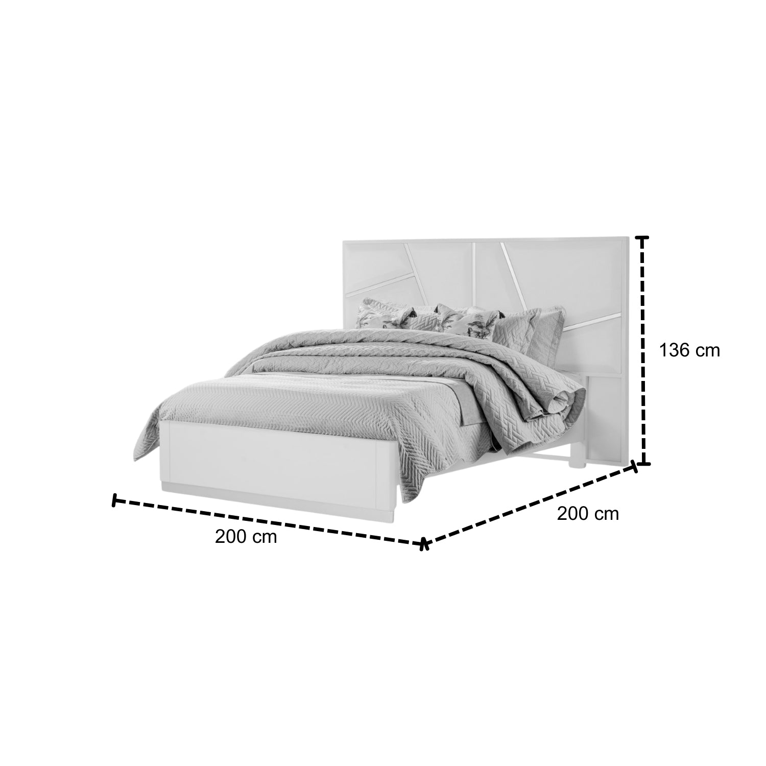 Cama Doble Monaco Eurolino Taupe, Champaña