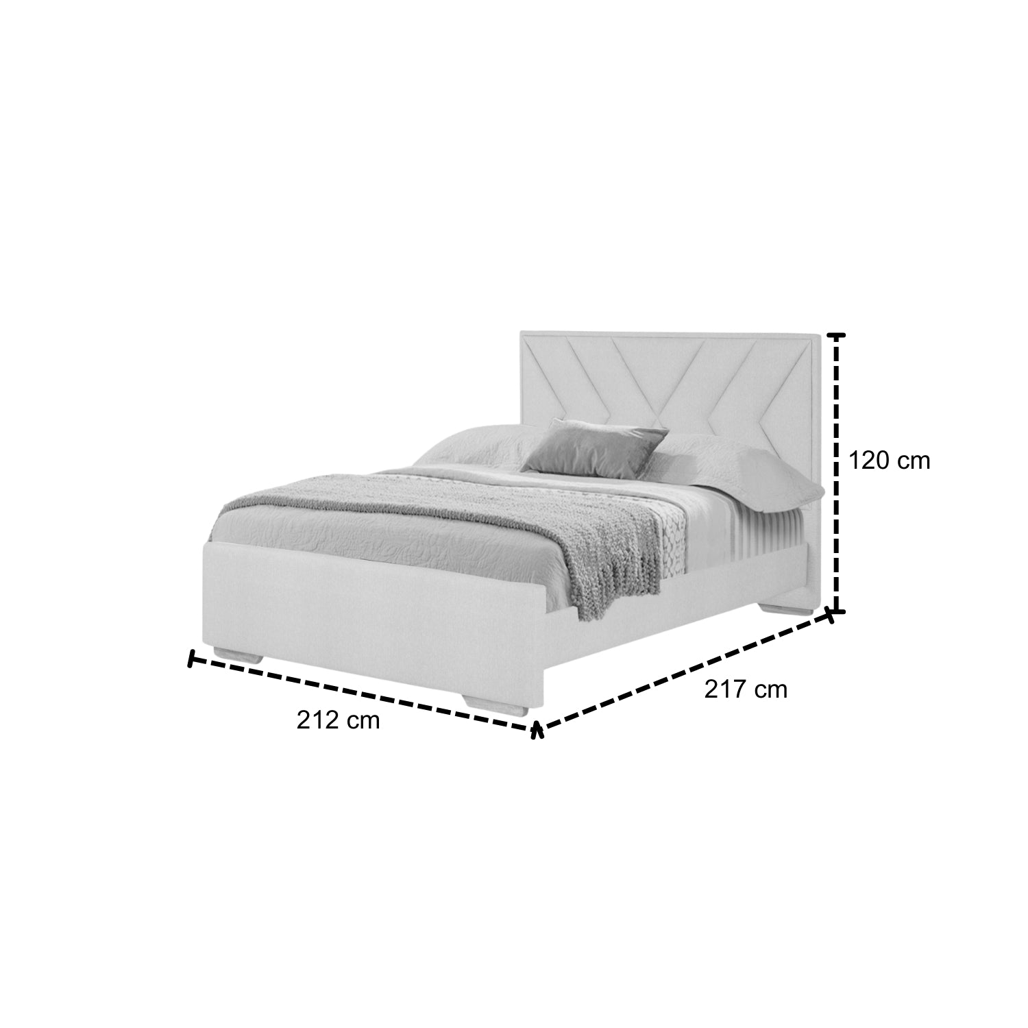 Cama King Vallarta Eurolino Gris, Natural