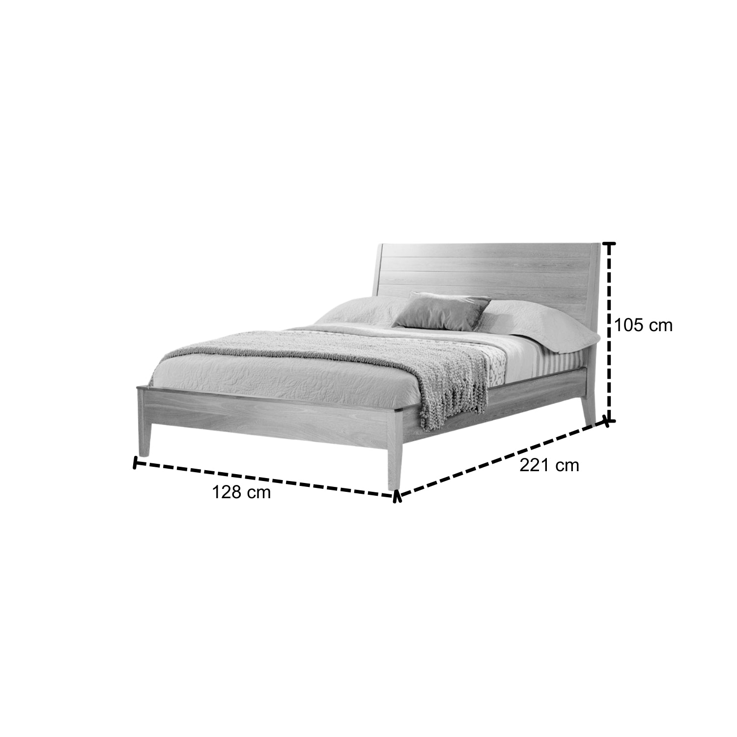 Combo Cama Semidoble Fox Natural + Colchón Lexus Pillow Top + Nochero Artemisa Natural