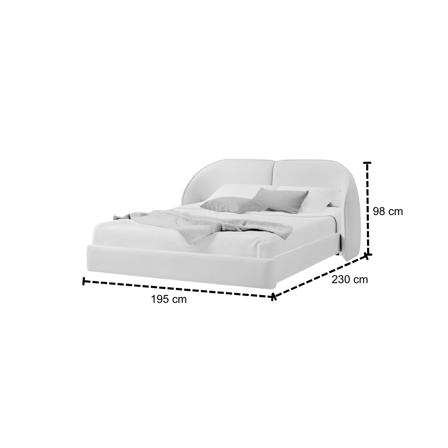 Cama Queen Sienna Eurolino Boucle Arena