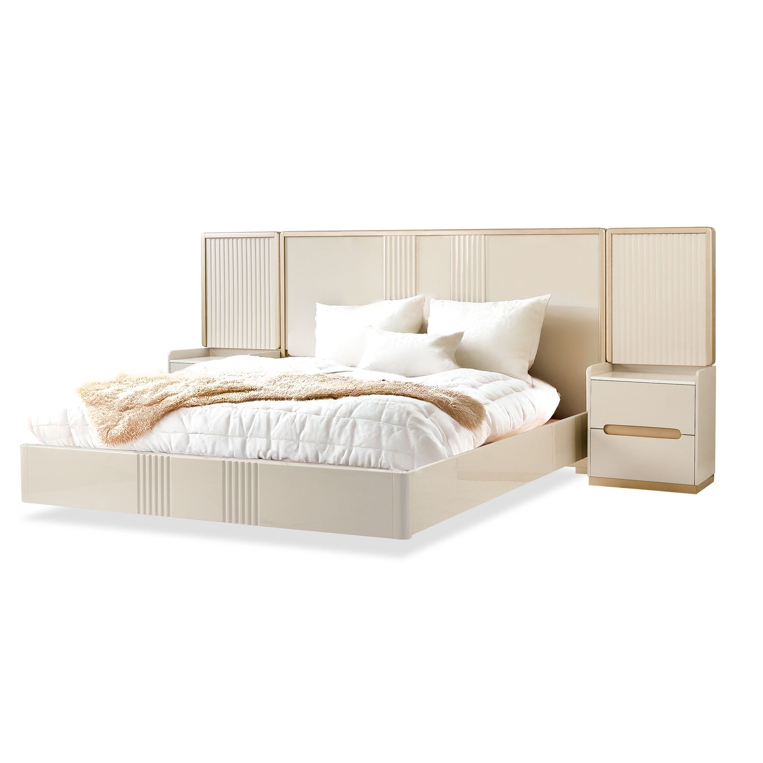 Cama Queen Bilbao Greige, Champaña