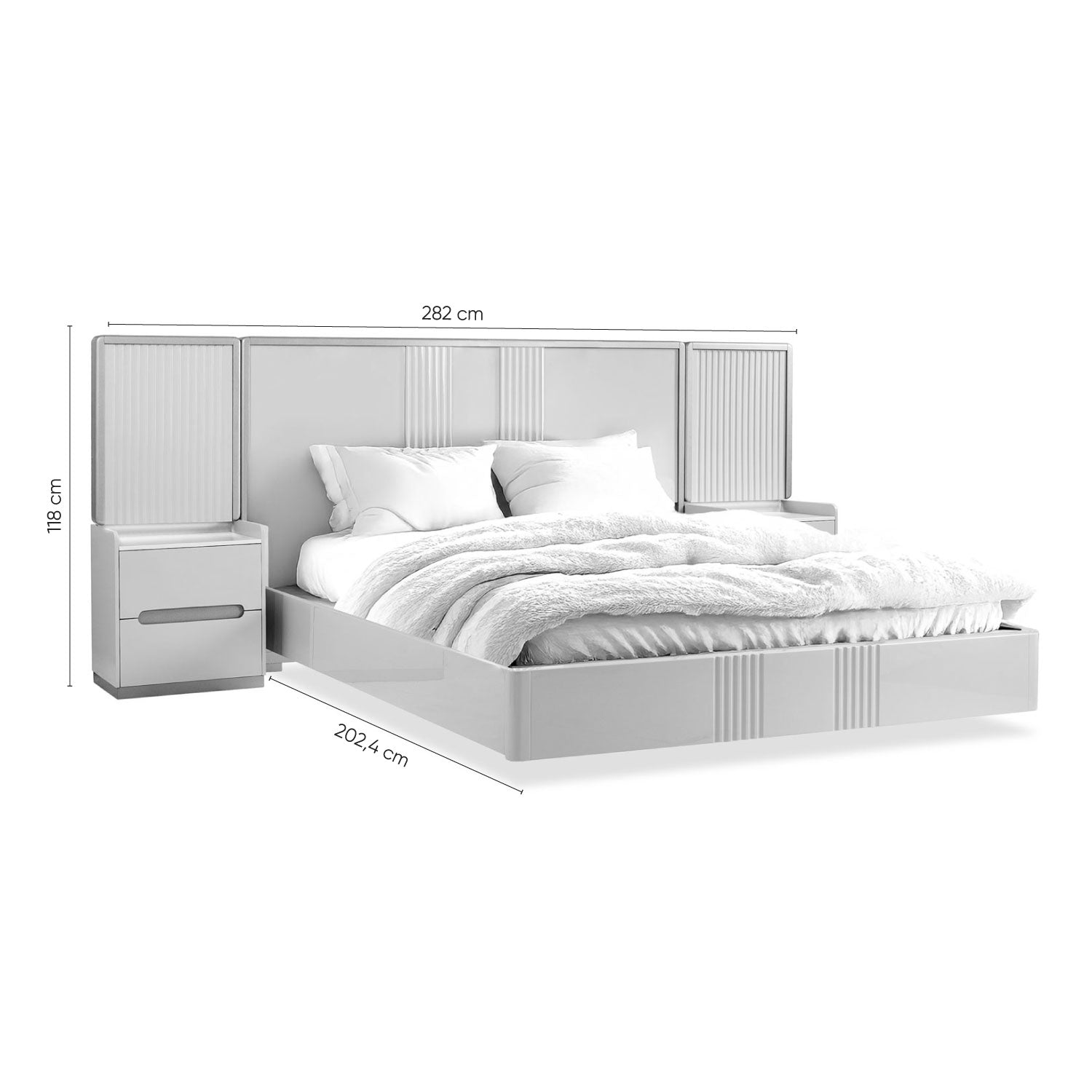 Cama Queen Bilbao Greige, Champaña