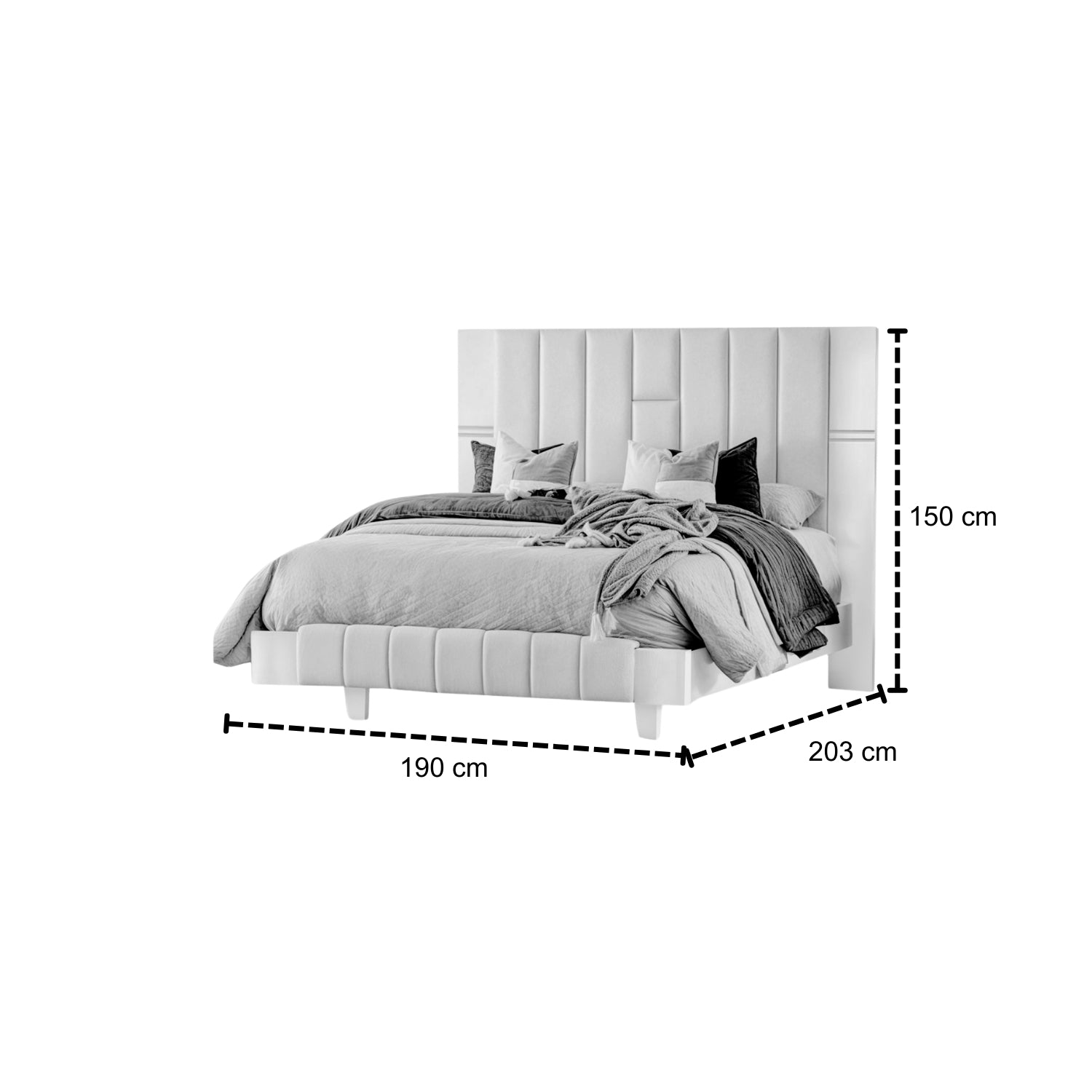 Cama Queen Detroit Beige, Greige