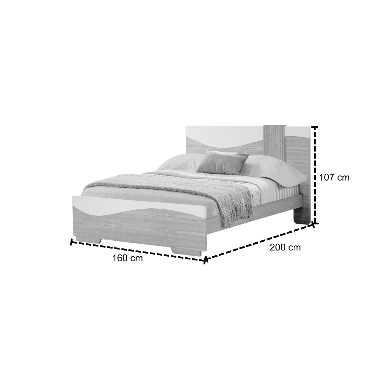 Cama Doble Keneth Natural, Off White