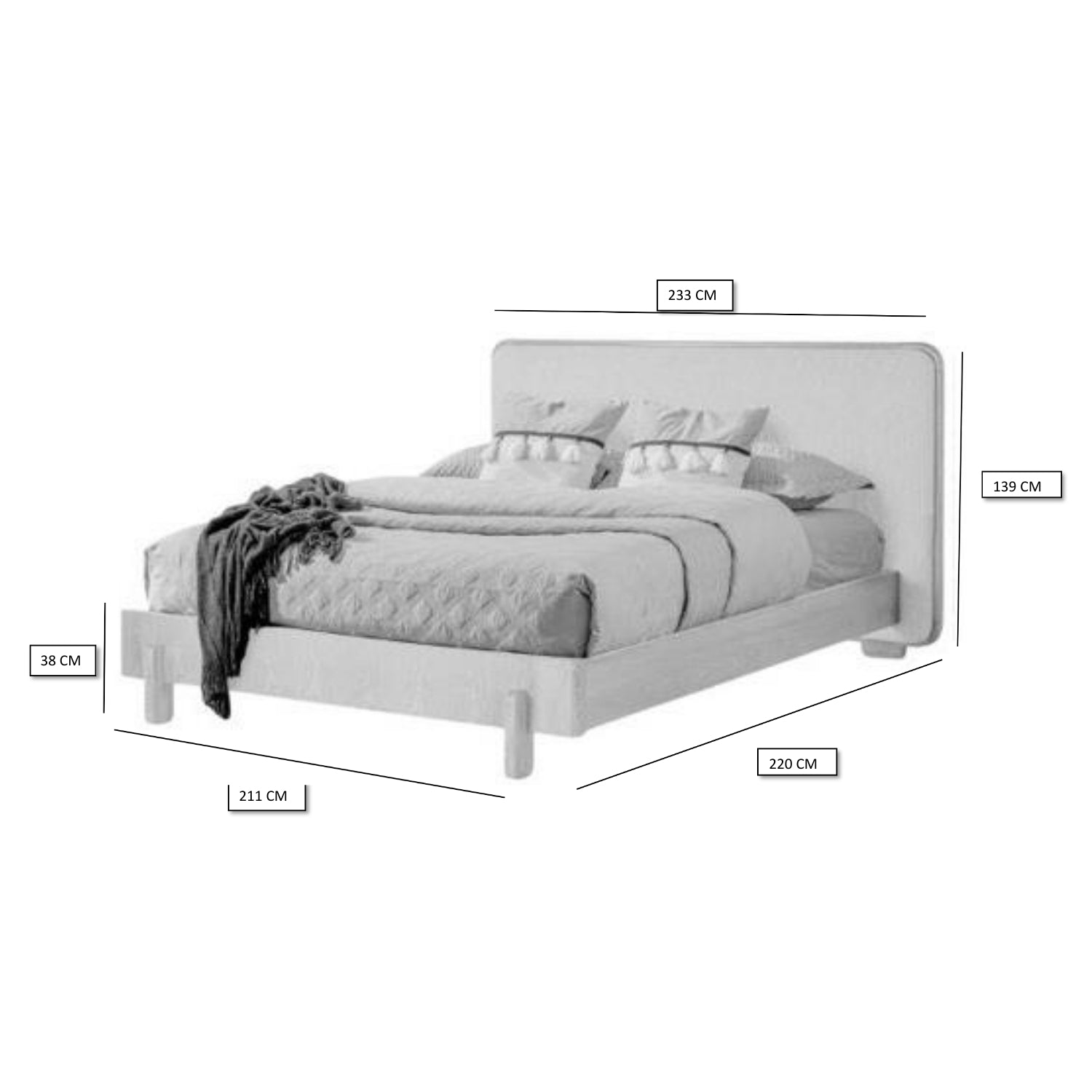 Cama King Donato Lino Marfil, Natural