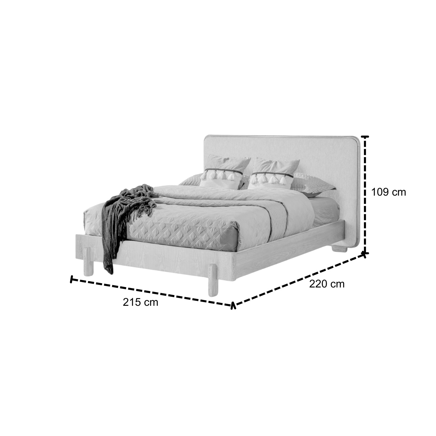 Cama King Donato Lino Marfil, Natural