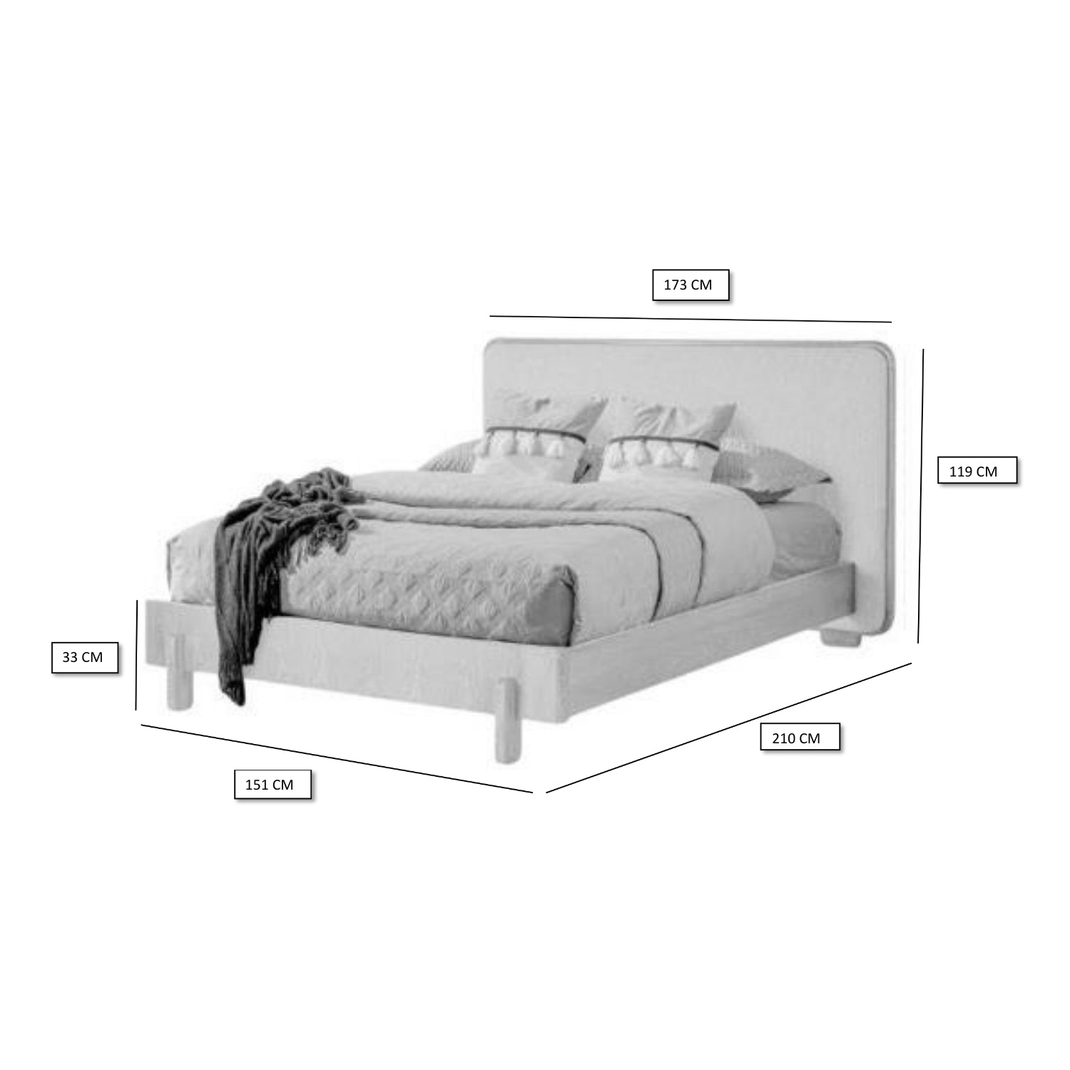 Cama Doble Donato Lino Marfil, Natural