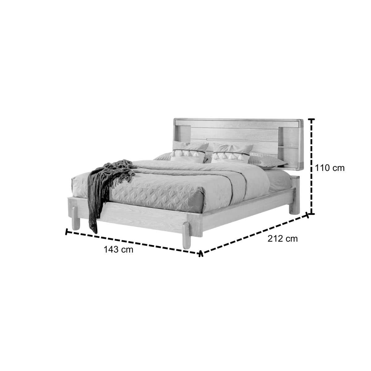 Cama King Dublin Roble Natural