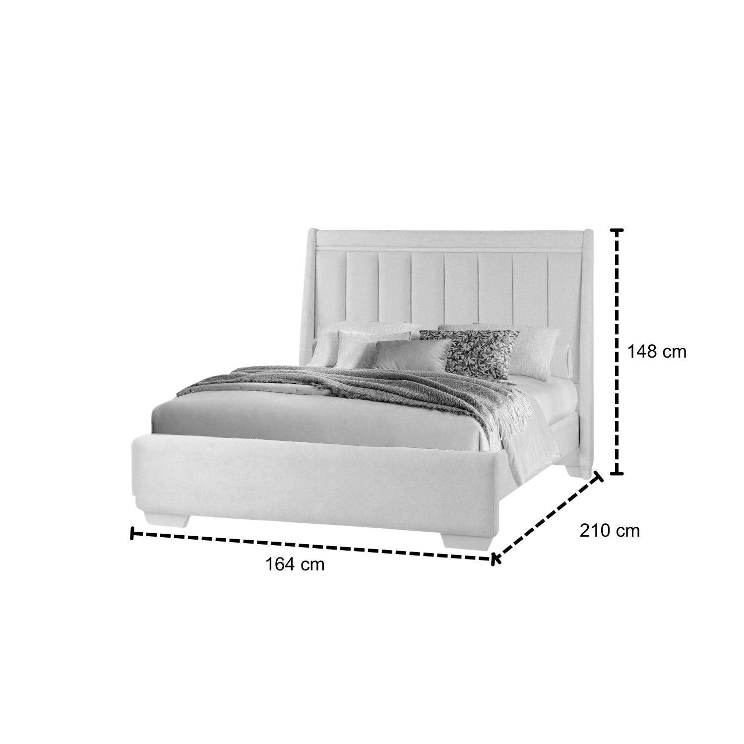 Cama Doble Tiana Crudo, Greige
