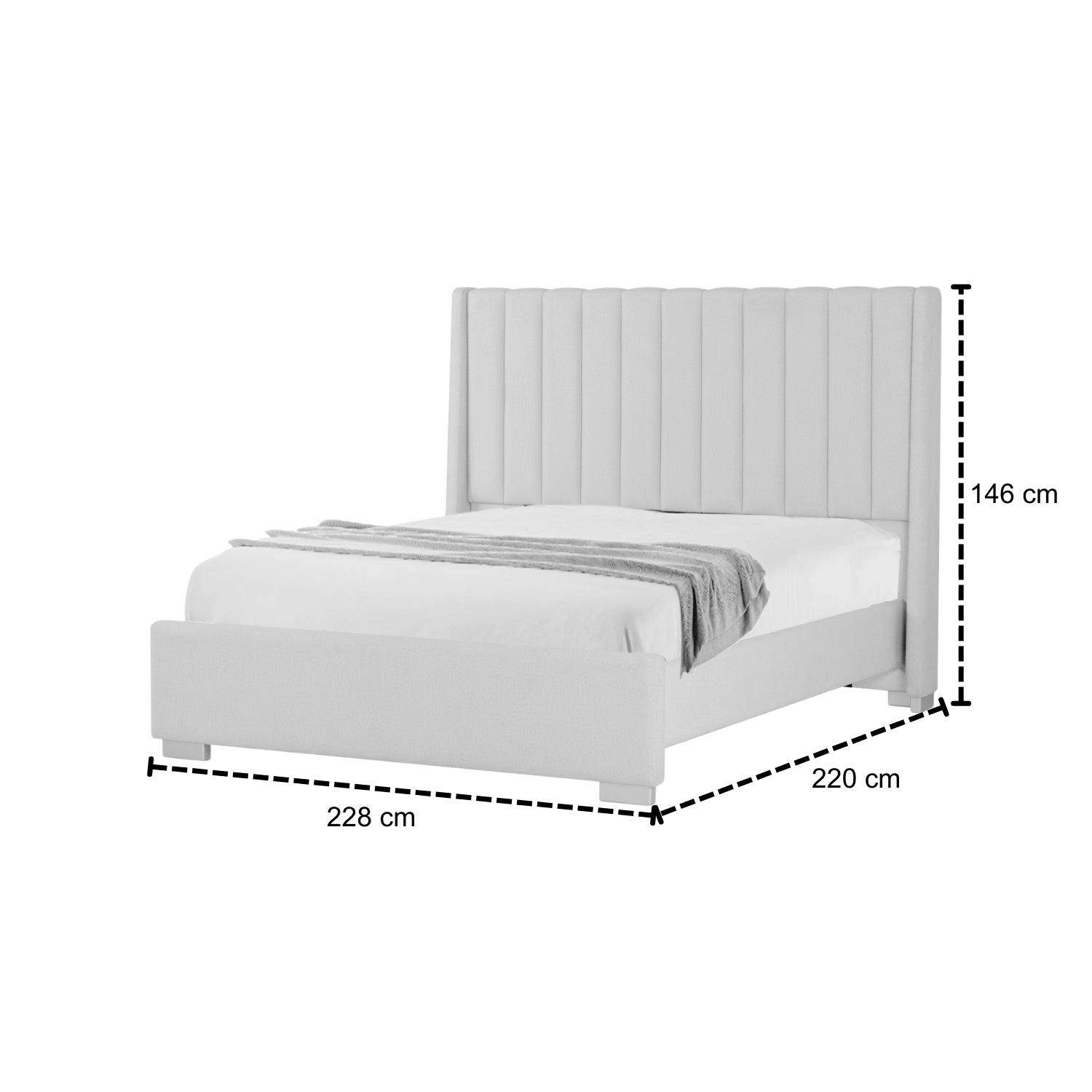 Cama King Harrison Microfibra Crudo, Champaña