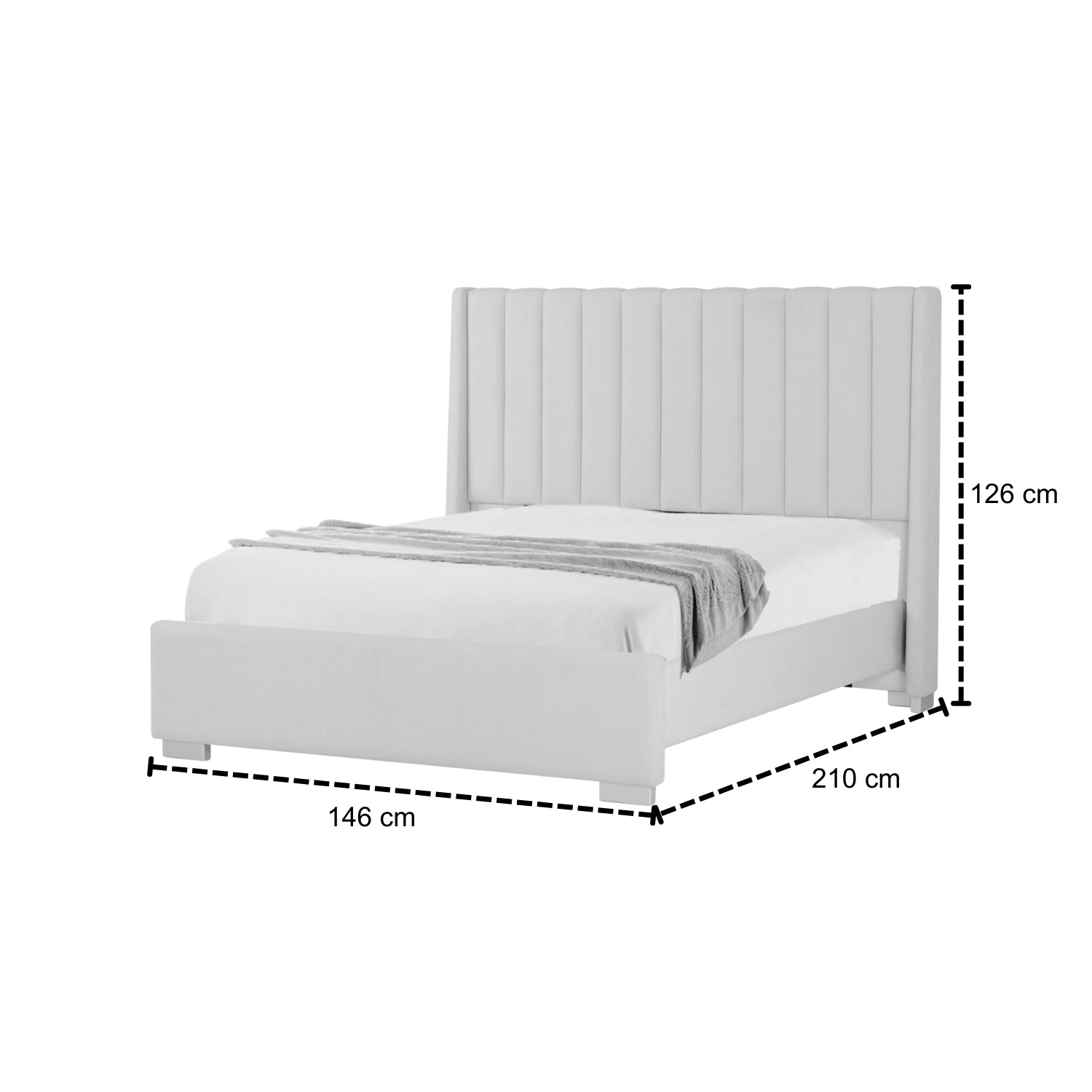Cama Doble 1.20 Harrison Crudo, Champaña