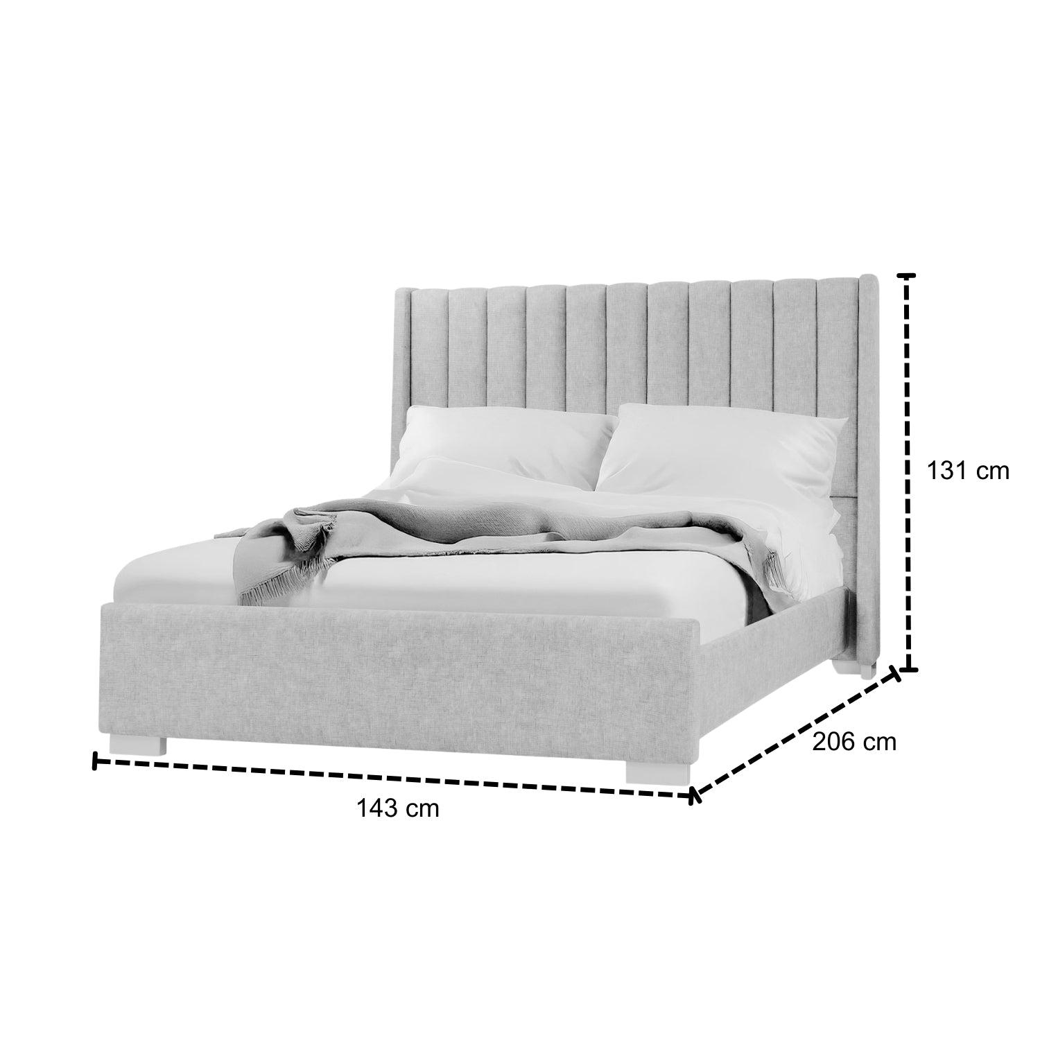 Cama Semi Doble Tiana Crudo, Greige