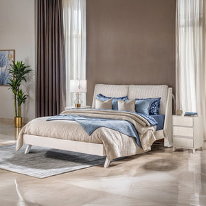 Cama Queen Angello Off White, Champaña