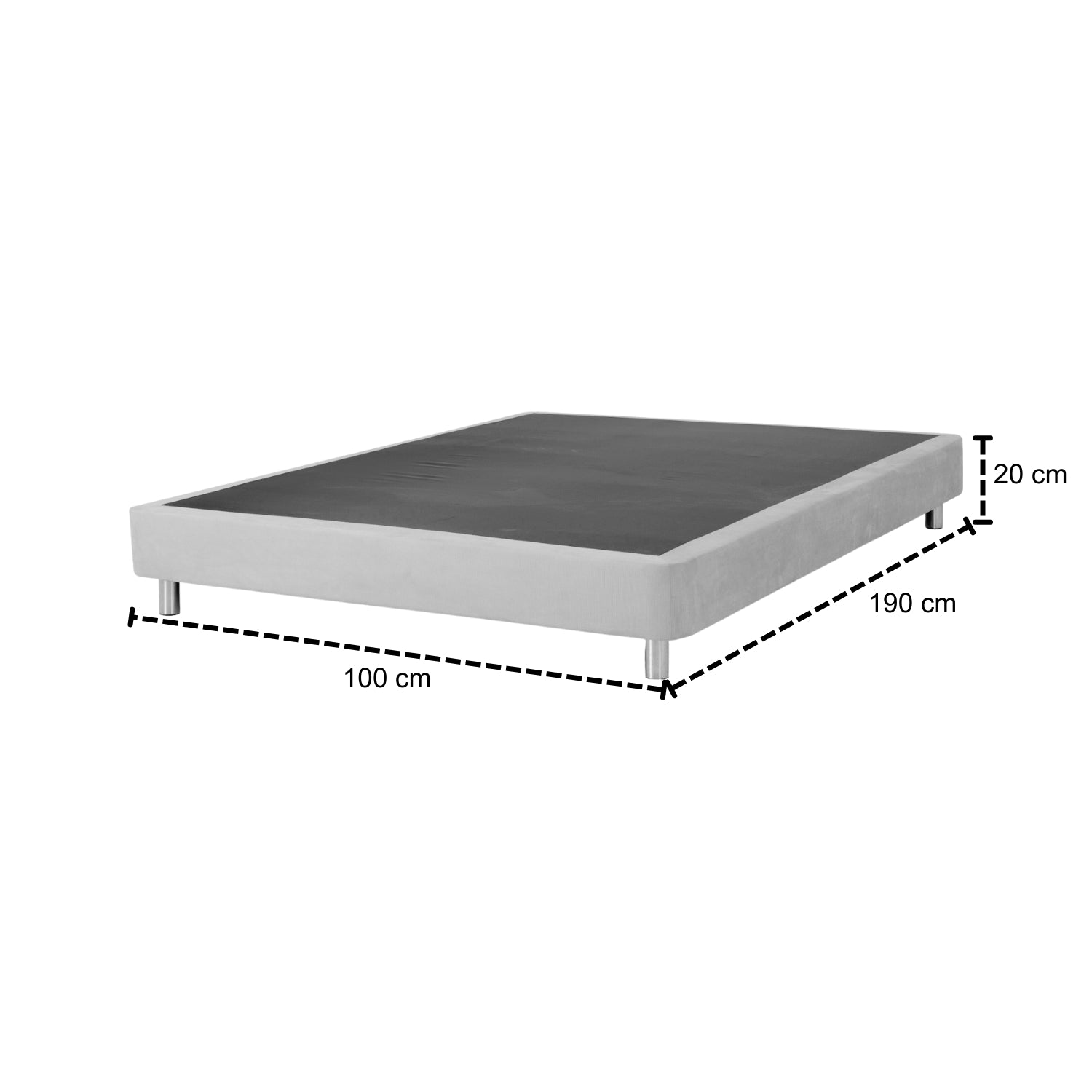 Base Cama 1.00 Napoli Microfibra Negro
