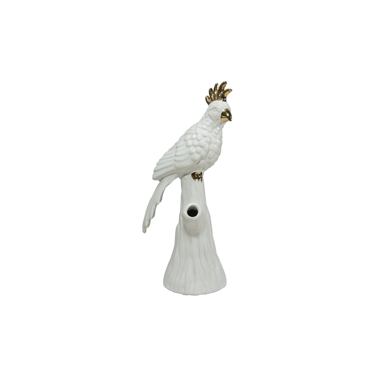 Figura 13X10X32 Blanco Escultura Cacatua