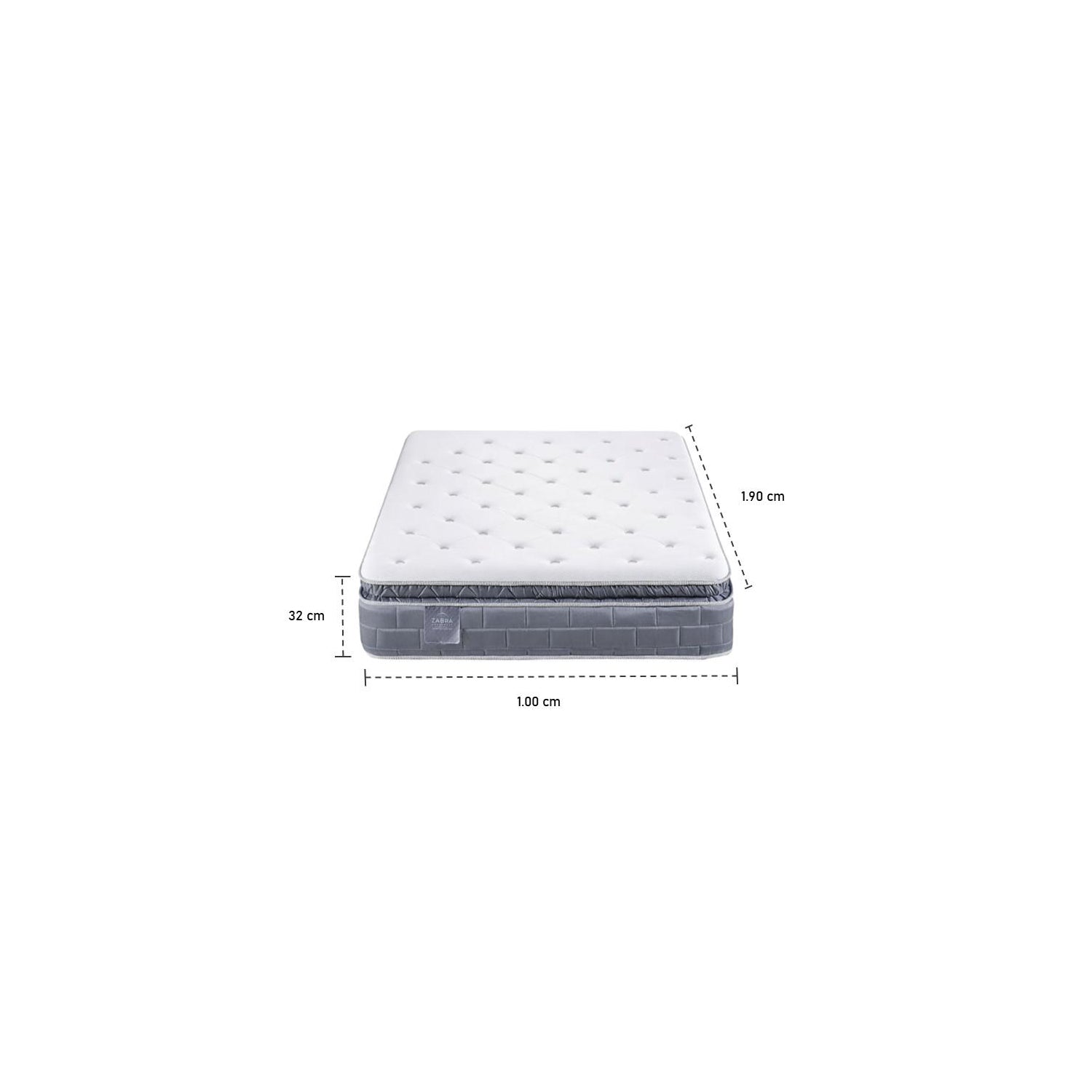 Colchón Sencillo Aurora Pillow Top + Gratis Cama Gris + 1 Almohada