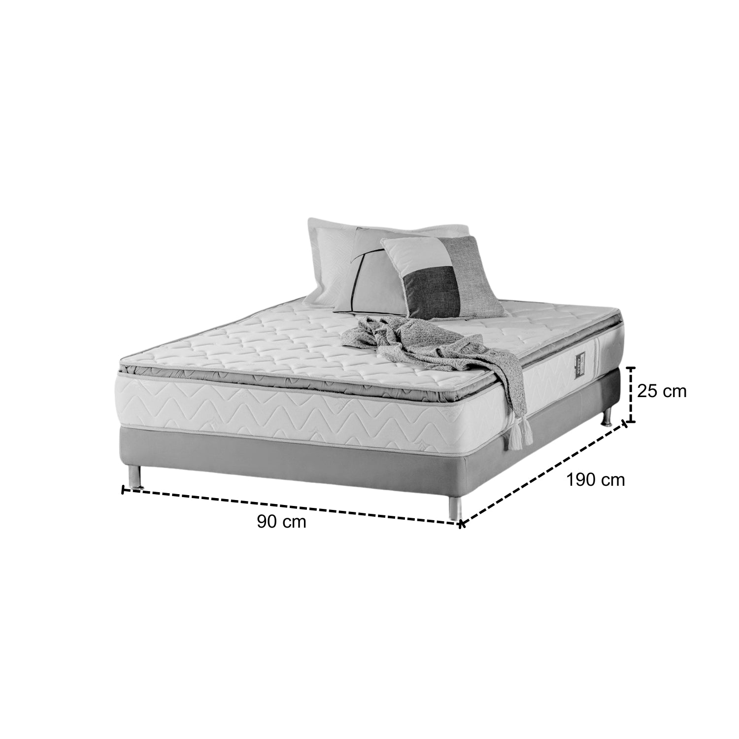 Combo Colchón 0.90 Valencia Pillow Top + Somier