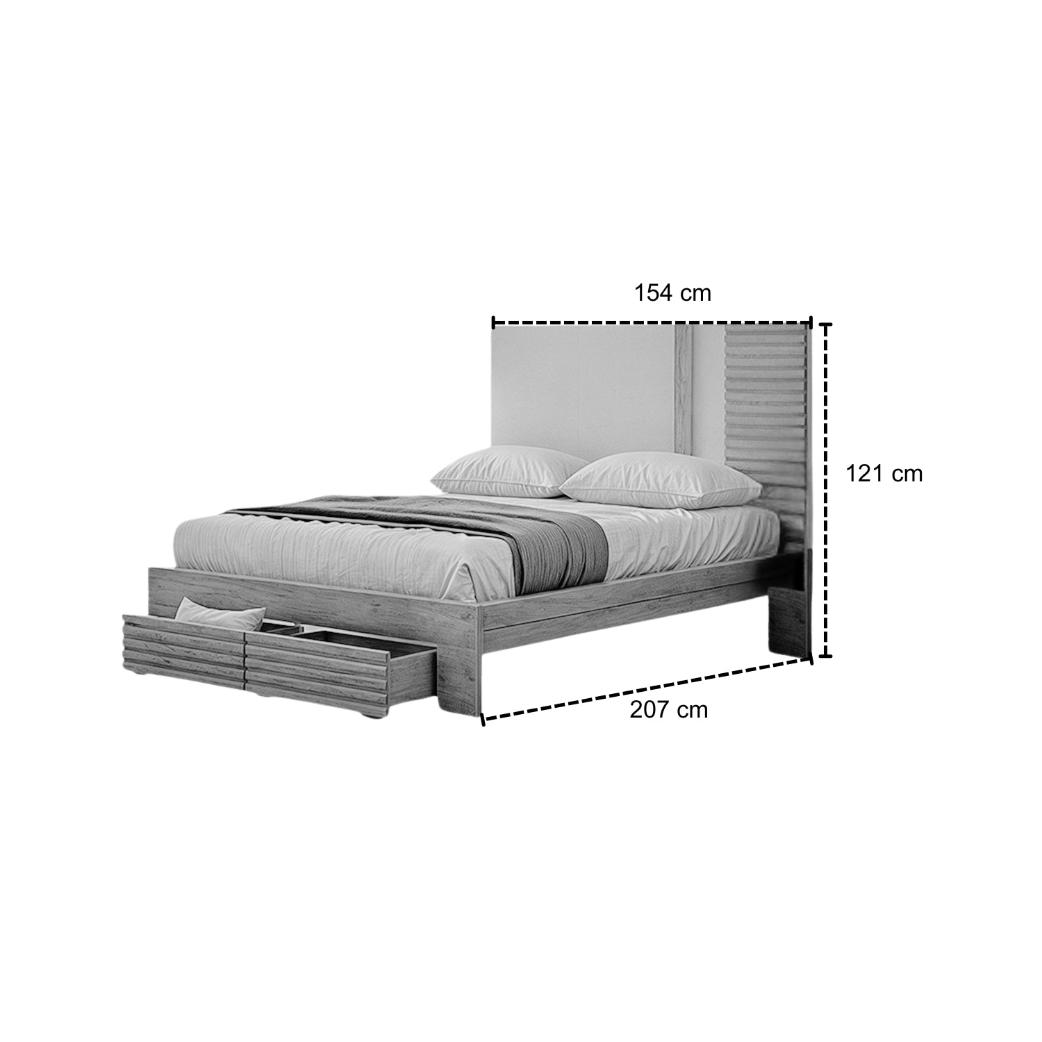 Cama Doble Omega Natural, Greige
