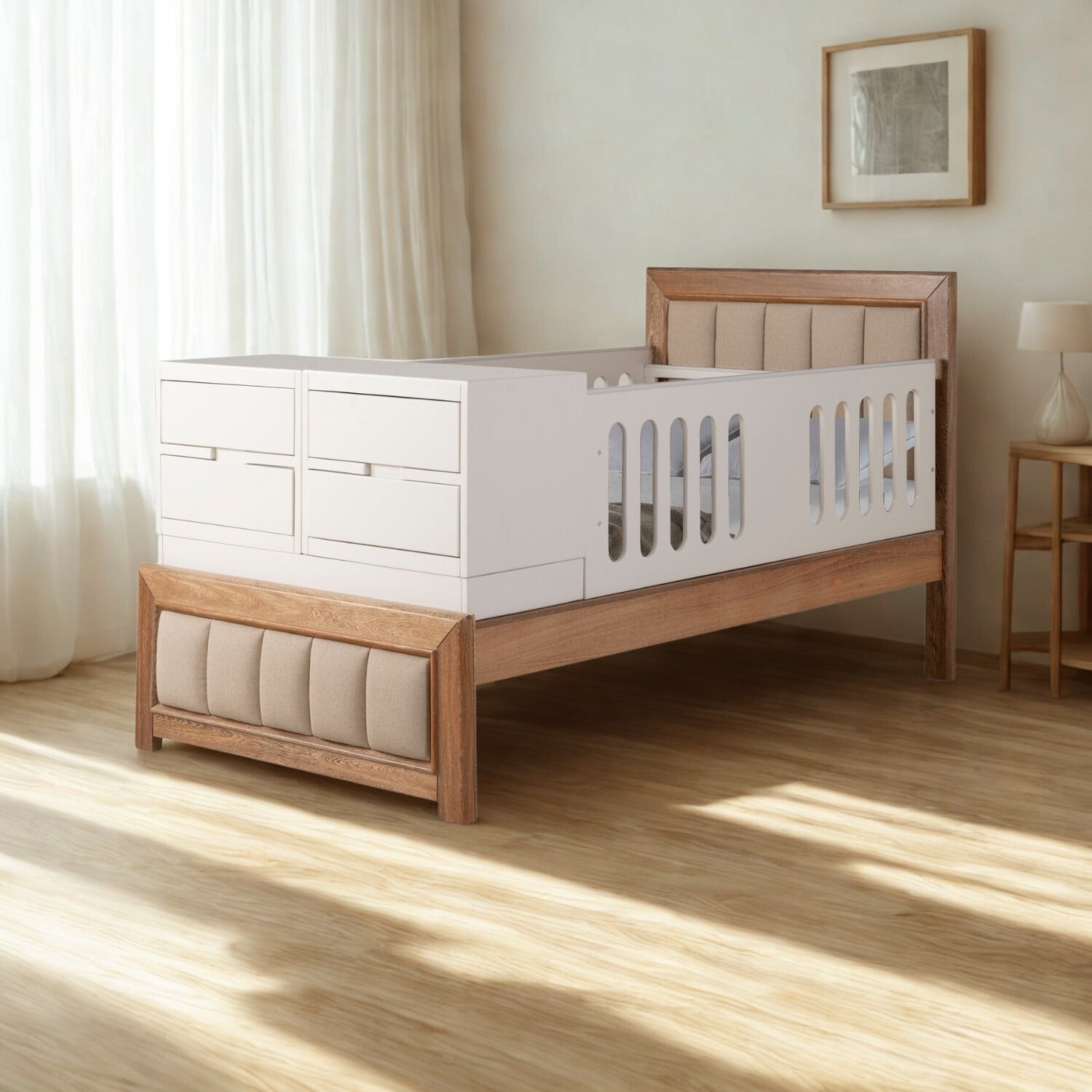 Cuna Para Bebé Marbella Eurolino Marfil, Natural y Off White