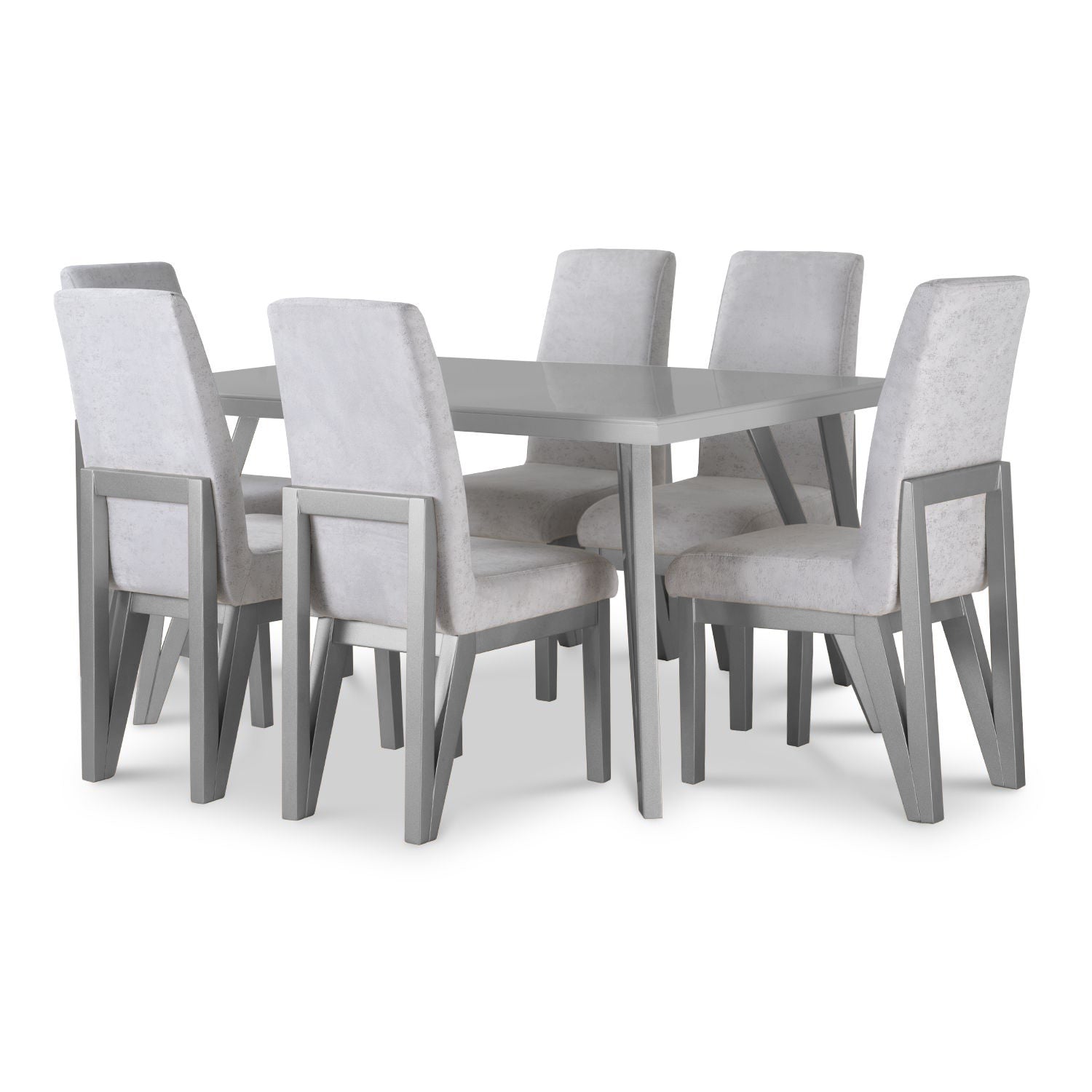 Comedor 6 Puestos Dublin Eurolino Gaira Plata, Plata