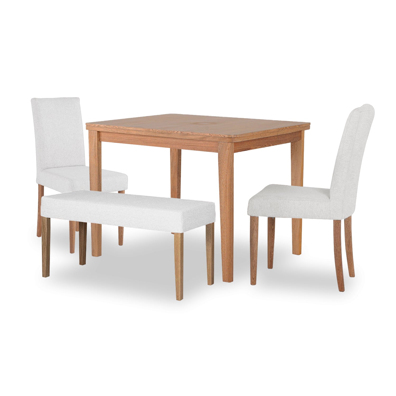 Comedor 4 Puestos Line Eurolino Vitore Natural 2 Sillas + Butaca