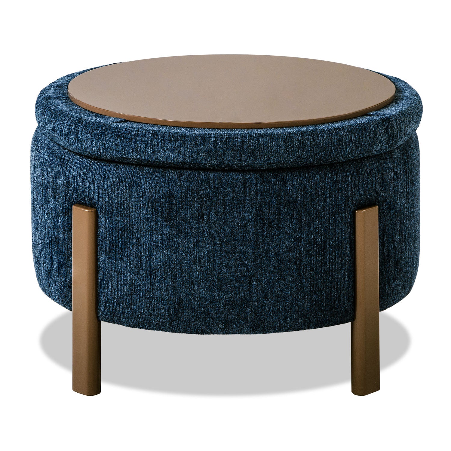 Puff Baúl Sienna 60 Microfibra Dossier Navy, Capuchino