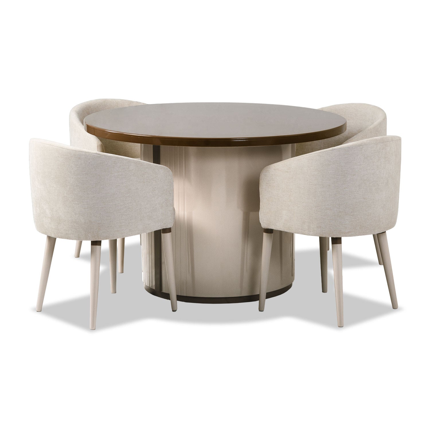 Comedor 4 Puestos Oklam Microfibra Touch Almendra, Latte