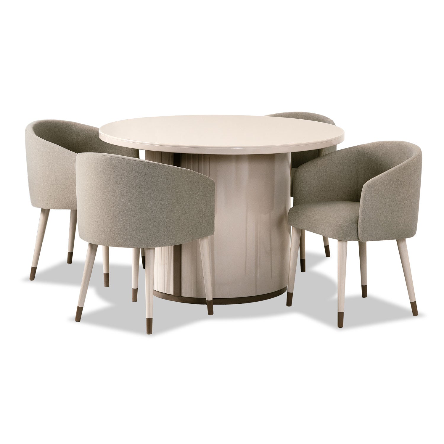 Comedor 4 Puestos Oklam Velvet Cassini Avellana,Latte