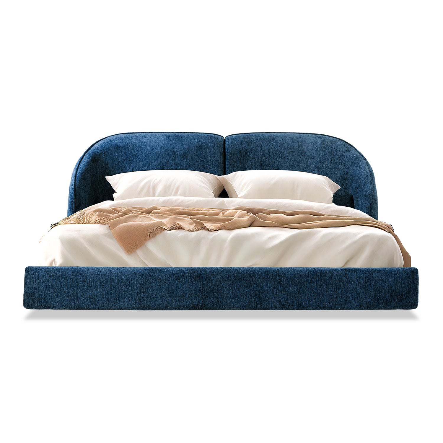 Cama King Sienna Microfibra Dossier Navy