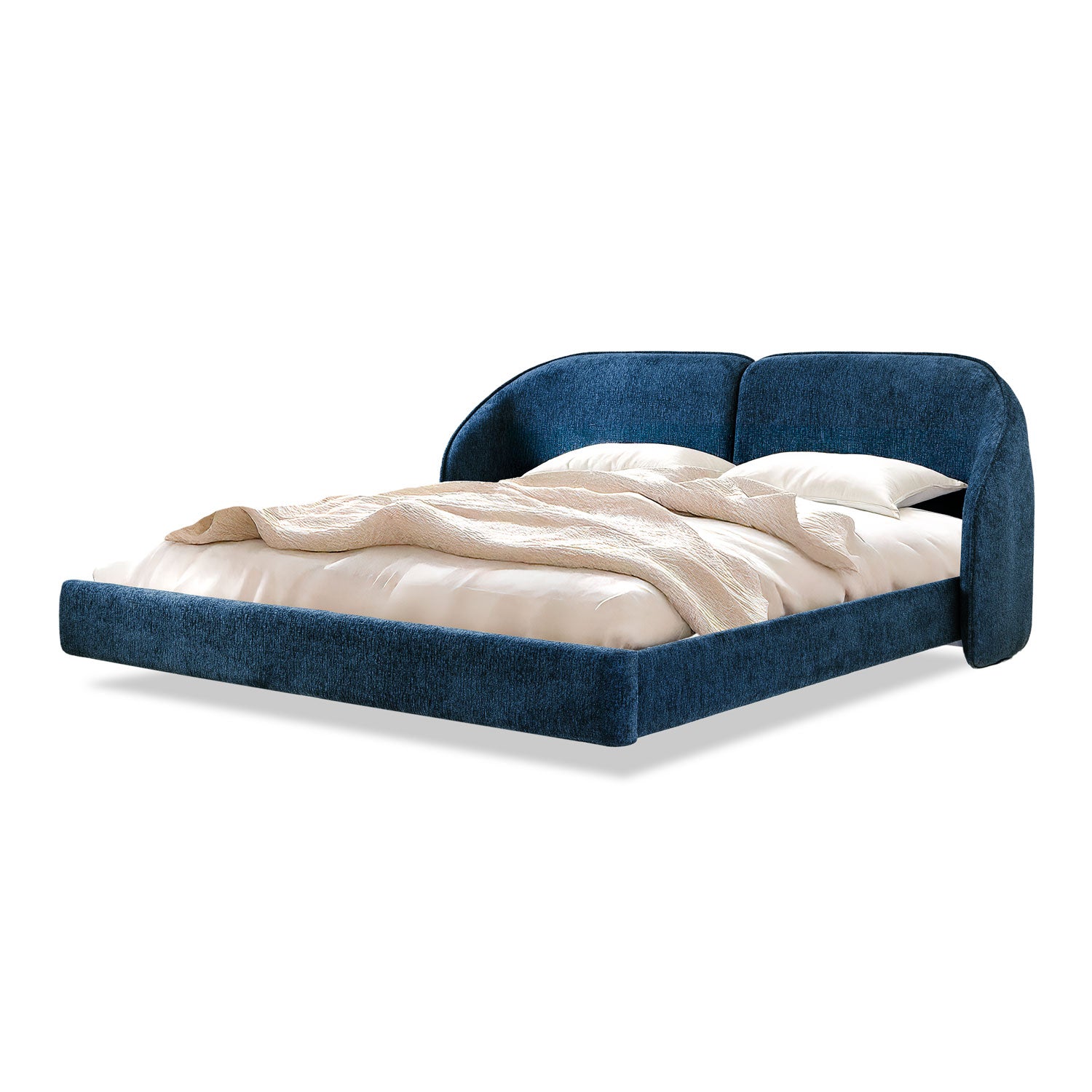 Cama King Sienna Microfibra Dossier Navy